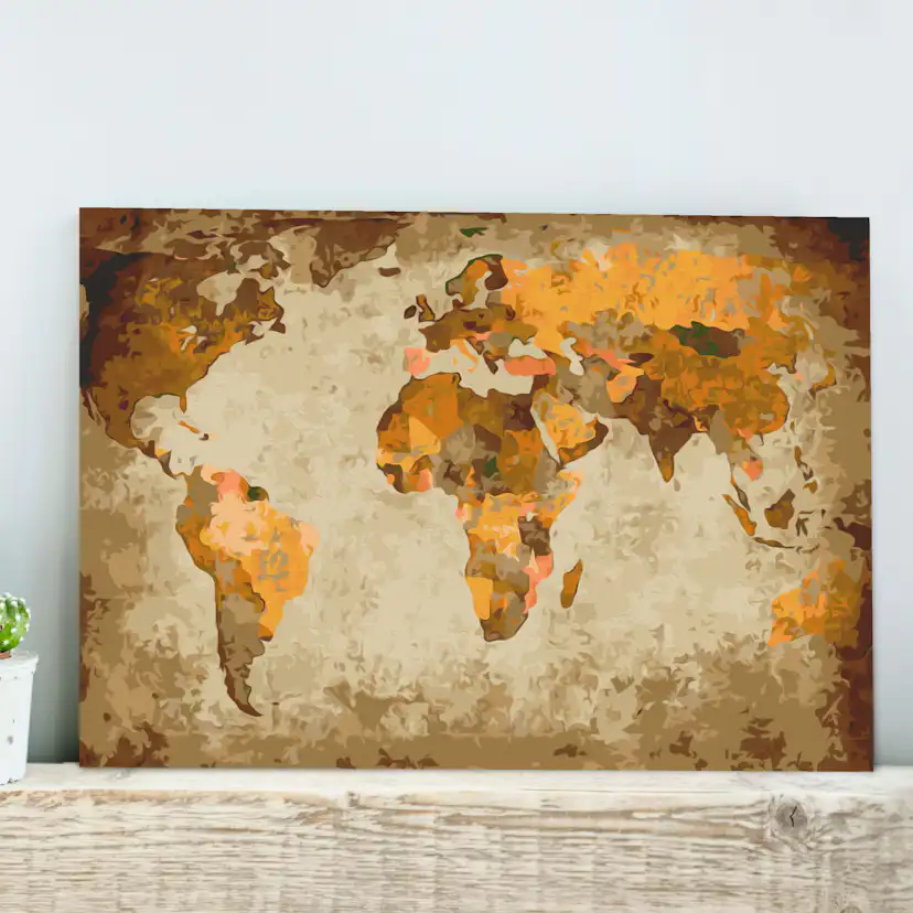 Gör-det-själv Målningar Arkiio Brown World Map