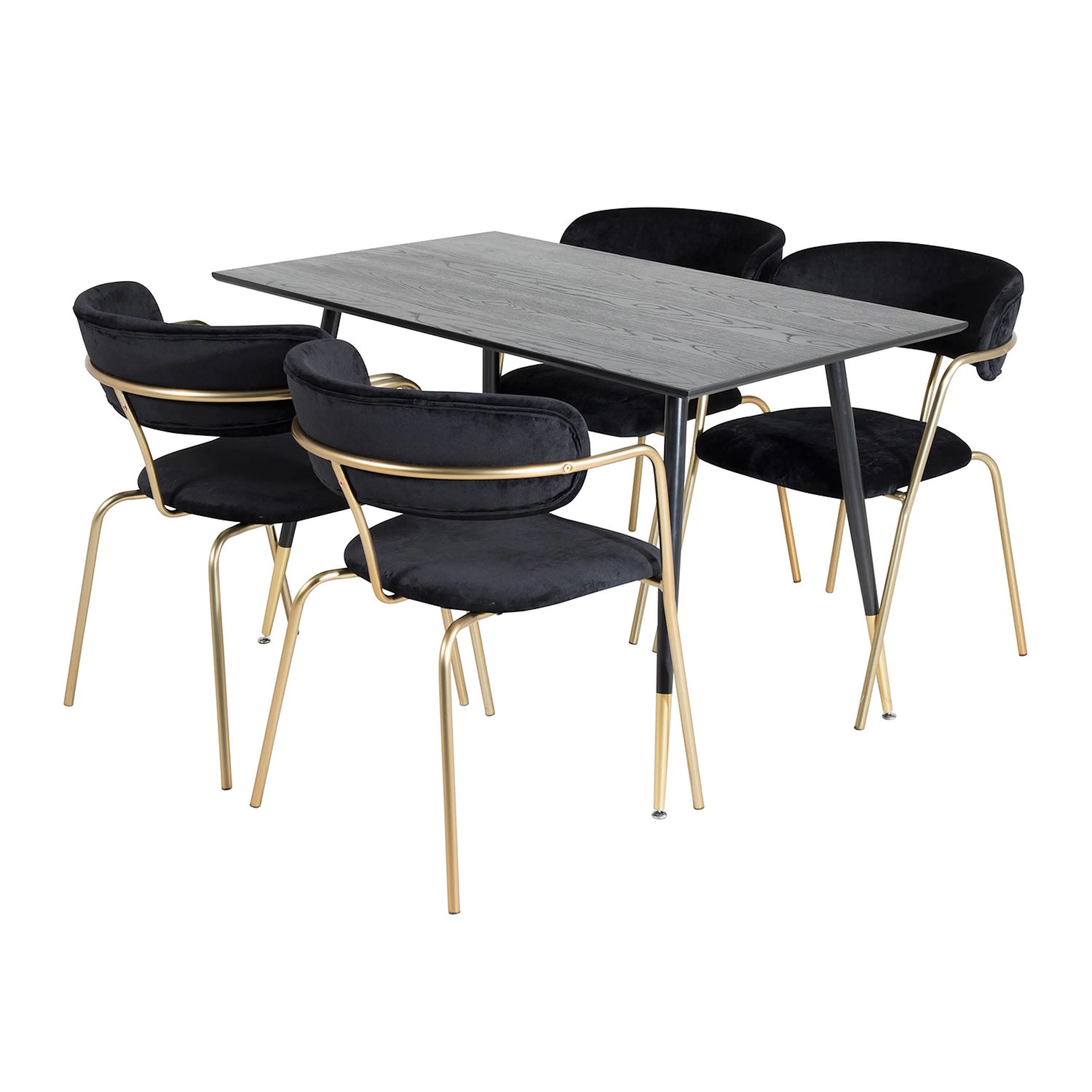 DippTable -Black Veneer -Brass dipp-Black Velvet_4 Svart/Mässing/Svart/Mässing