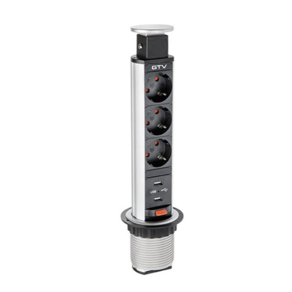 Elpelare Blanco GTV Smal med 2 USB och 3 Jordade Uttag