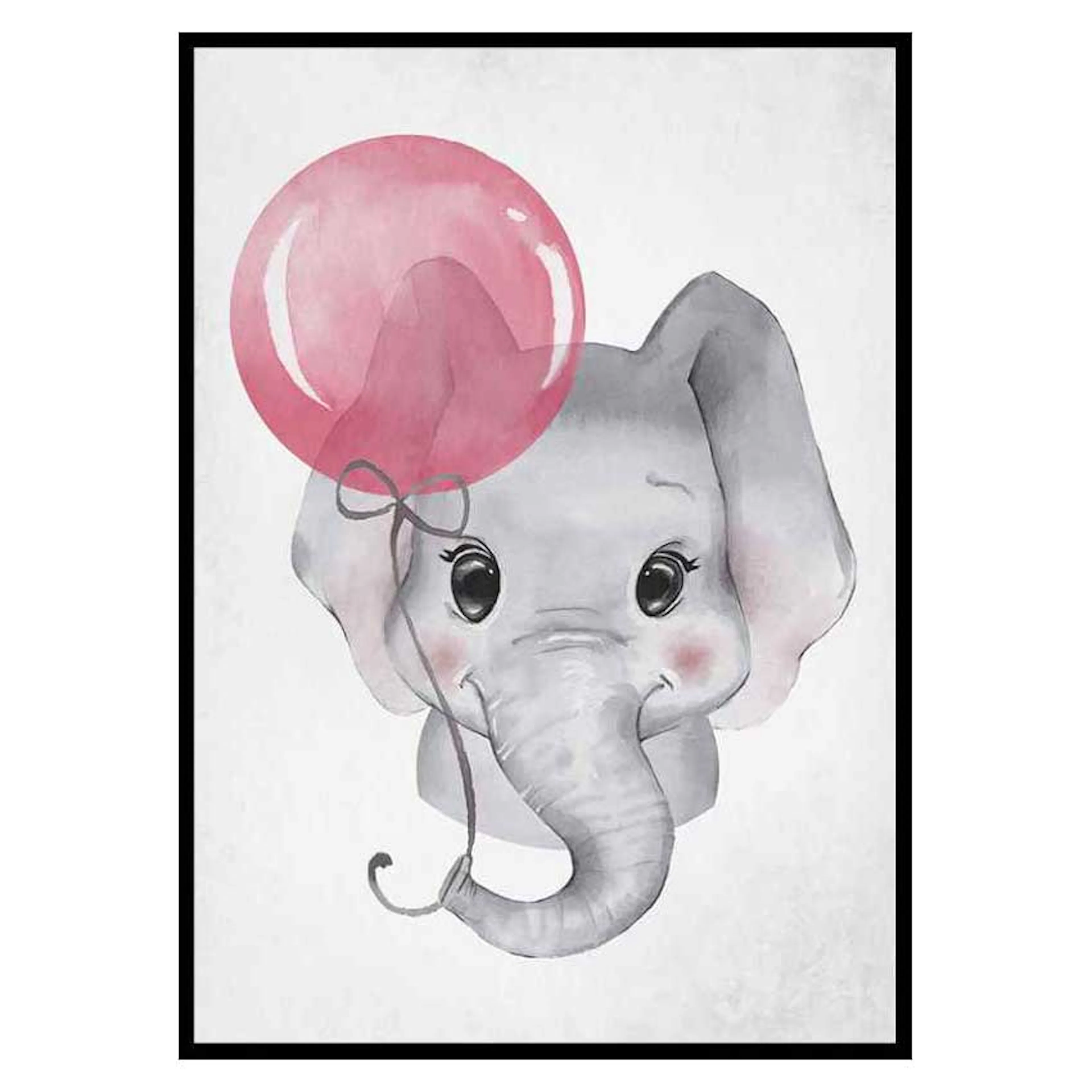 Poster Gallerix Elephant Pink Balloon