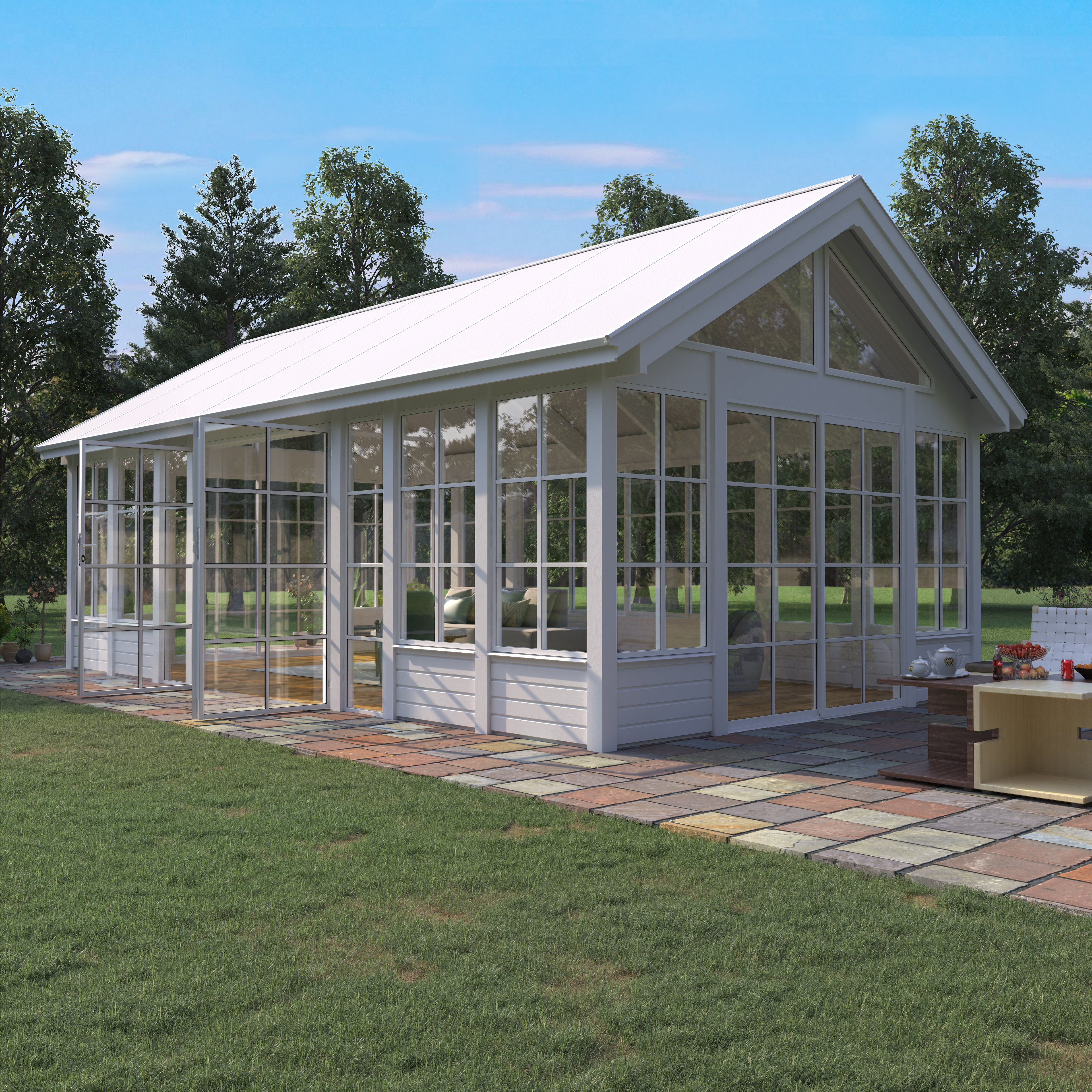 Växthus Landskap Grönska Förlängd Sommar 30 kvm