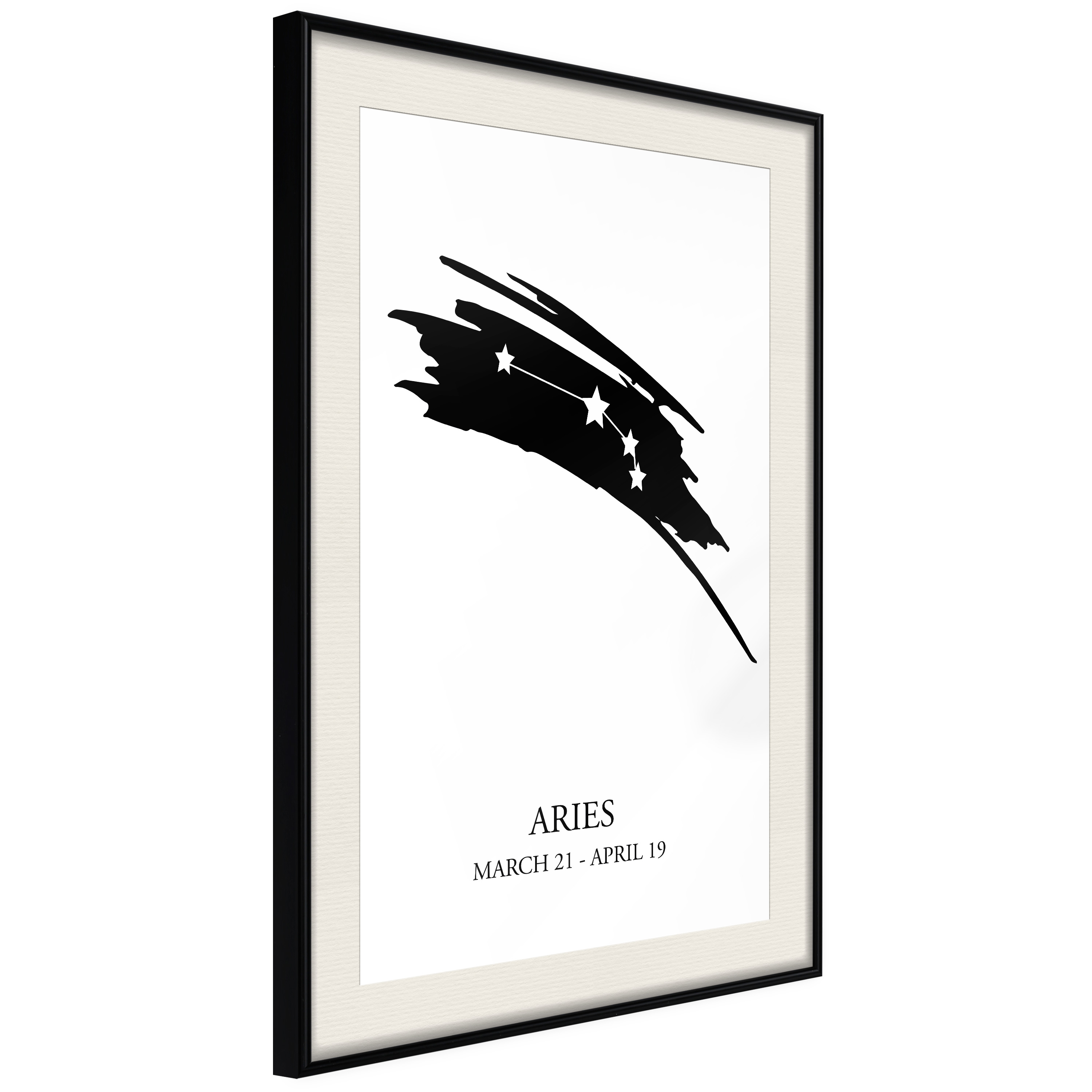 Affisch - Zodiac Signs: Aries [Poster] 40x60 Svart ram med passepartout, 40x60 cm