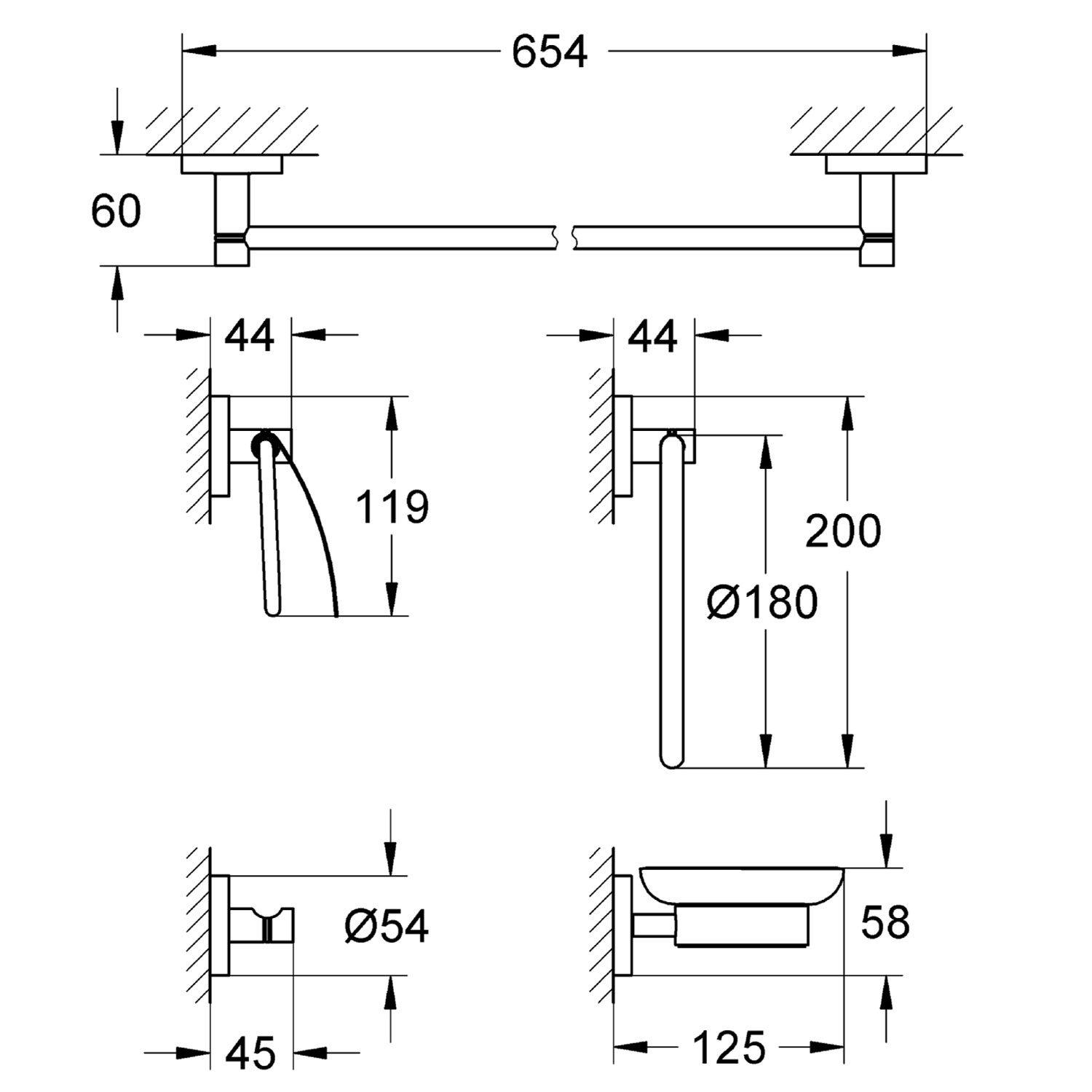 Badrumsset Grohe Essentials 40344 5-in-1