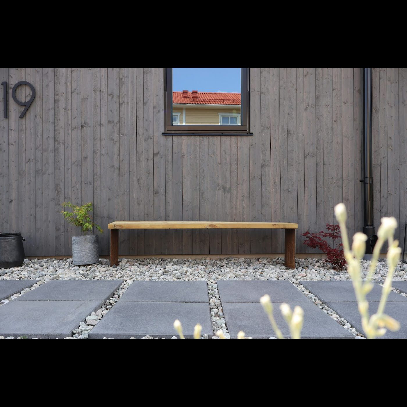 Parkbänk 2-pack bänkstativ corten Corten