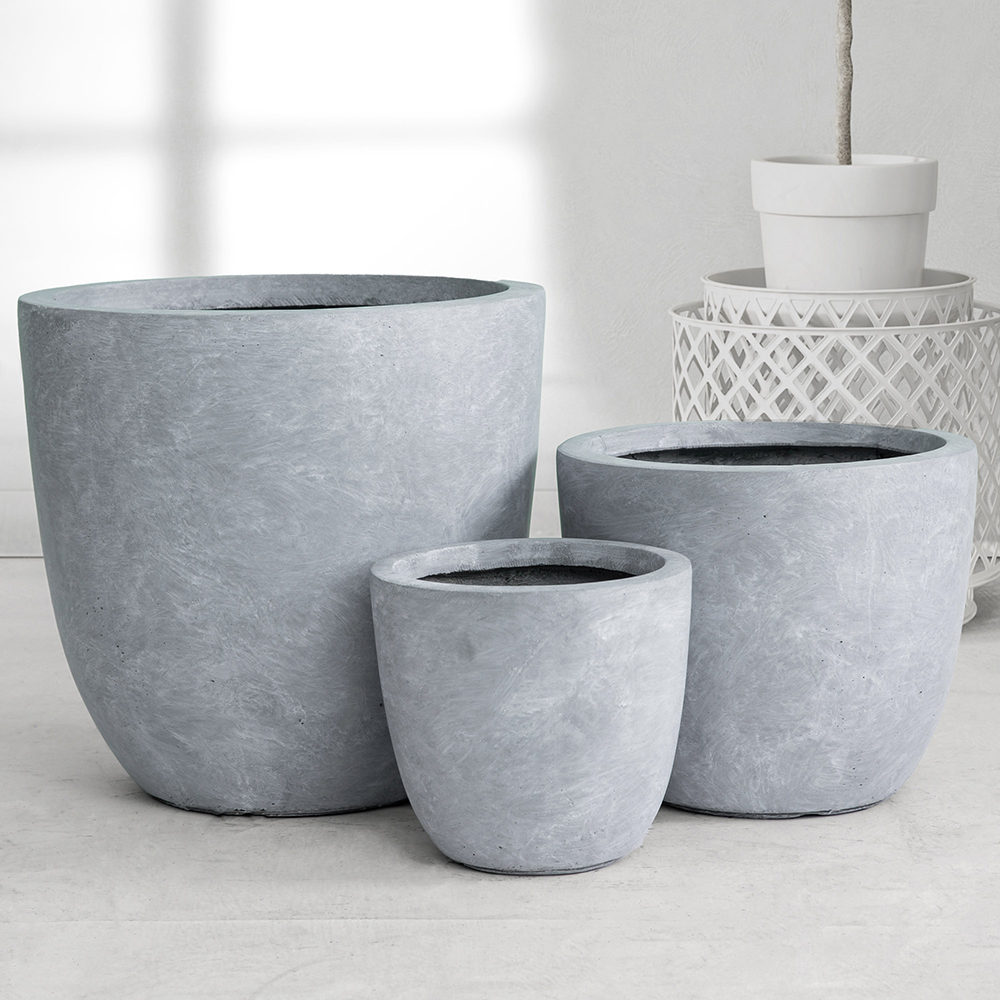 Kruka Lyfco Rund Ljusgrå 3-pack