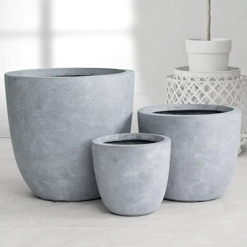 Kruka Lyfco Rund Ljusgrå 3-pack