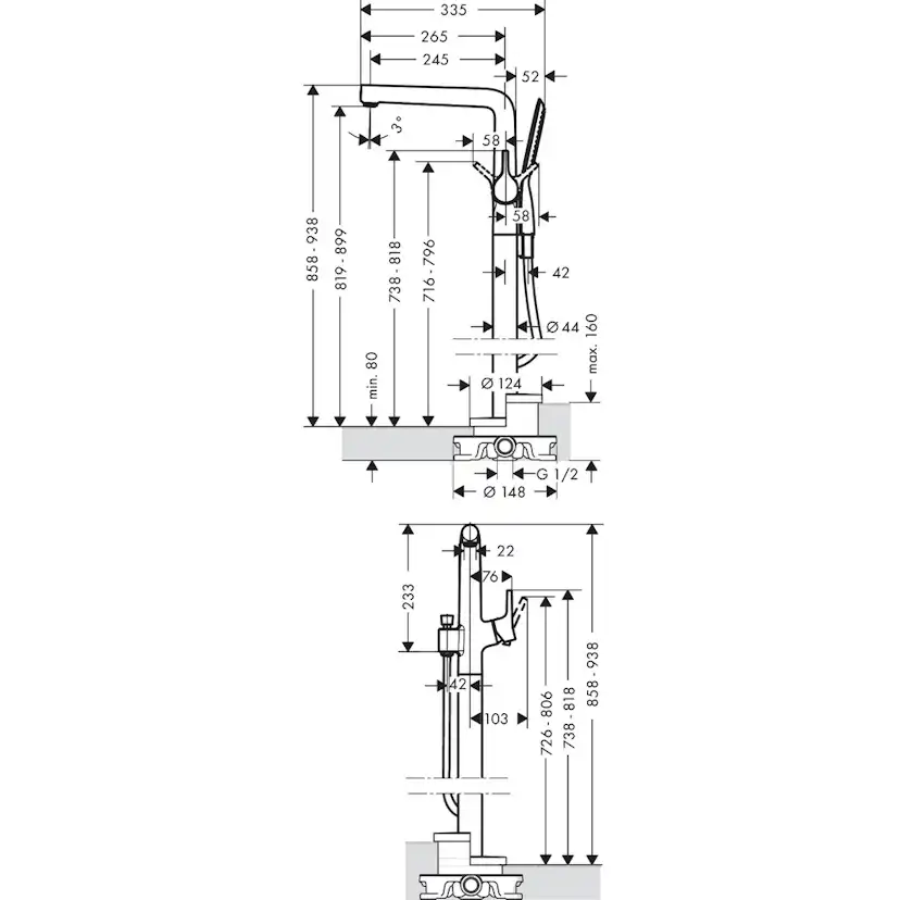 Golvblandare Hansgrohe Talis S