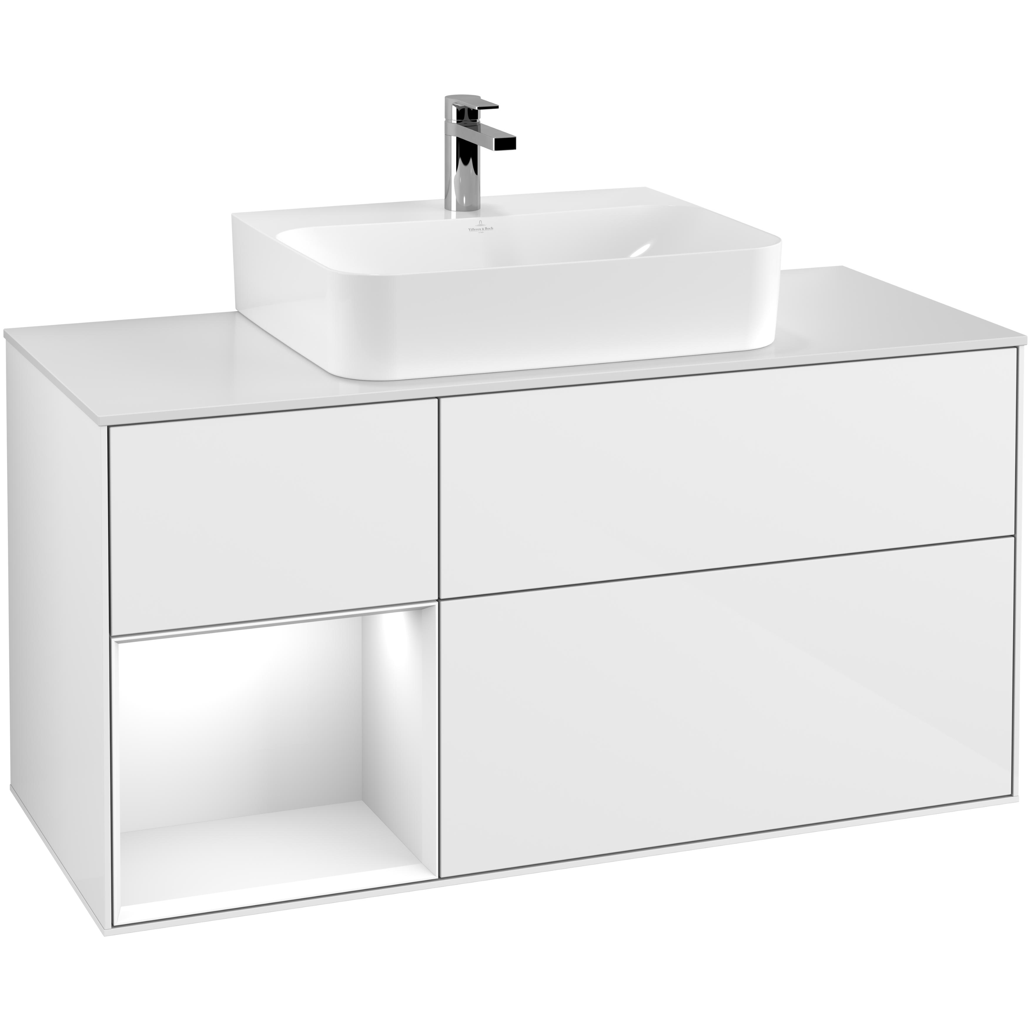 Tvättställsskåp Villeroy & Boch Finion med 3 Lådor Hylla och Bänkskiva för Centrerat Tvättställ