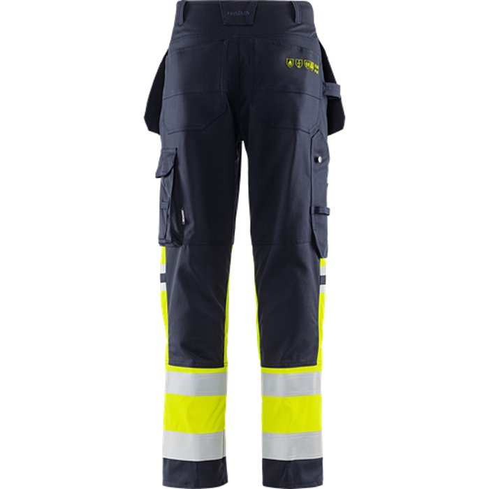 Flamestat hantverkarbyxa stretch 2163 ATHF, klass 1 Storlek: C46, Gul/Marinblå