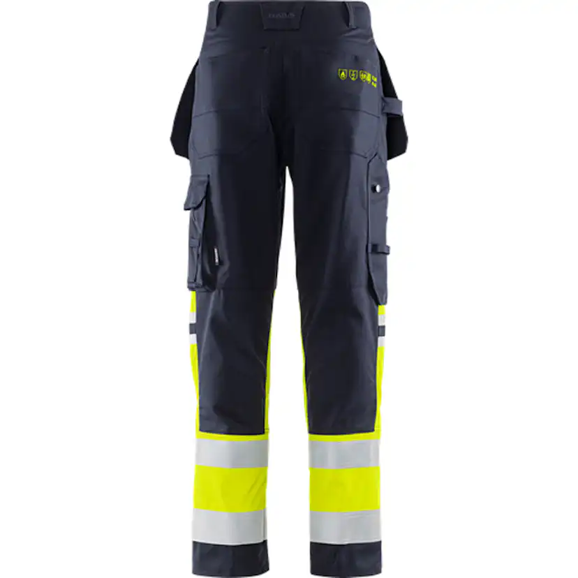 Flamestat hantverkarbyxa stretch 2163 ATHF, klass 1 Storlek: C46, Gul/Marinblå