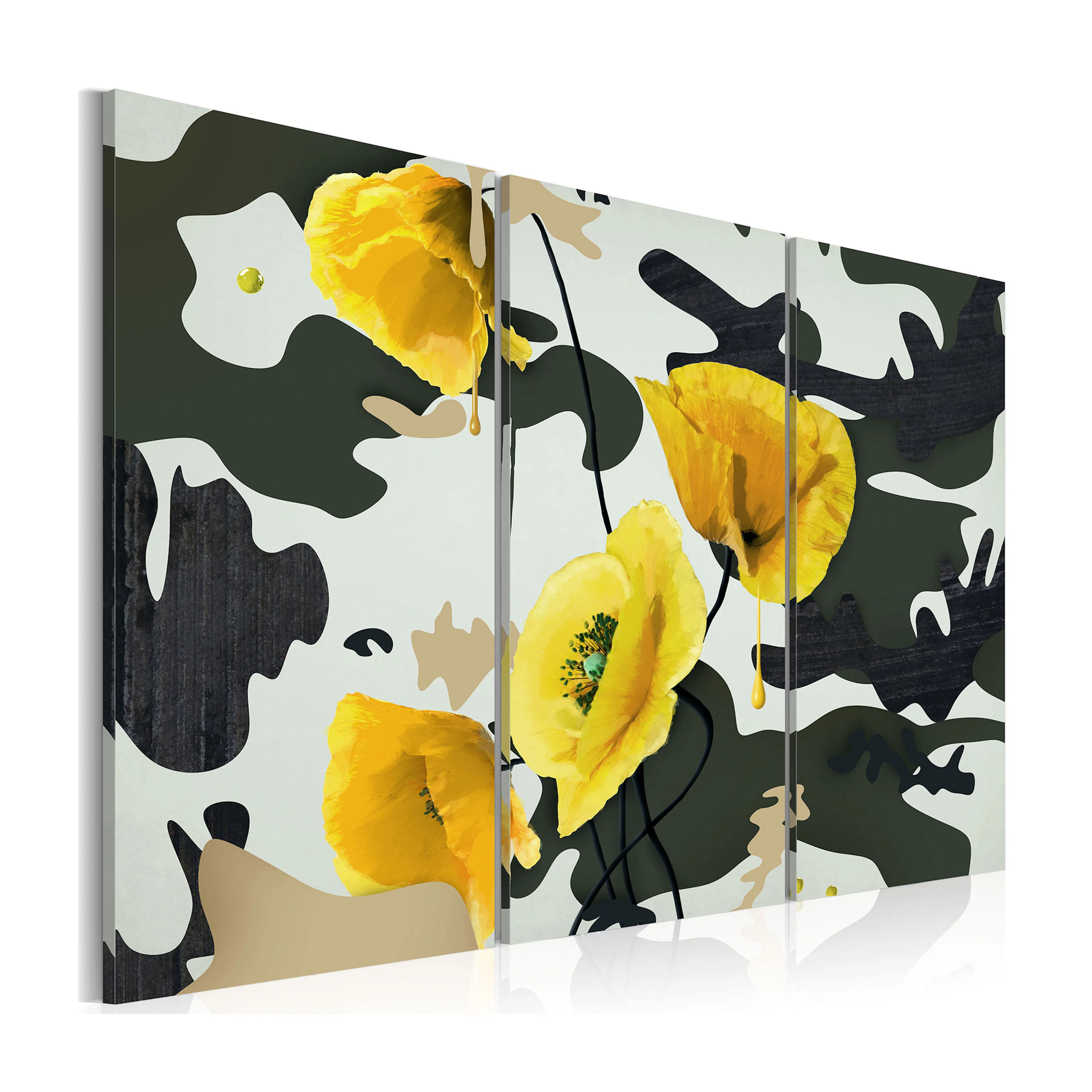 Tavla Arkiio Målad Av Vallmo Triptyken