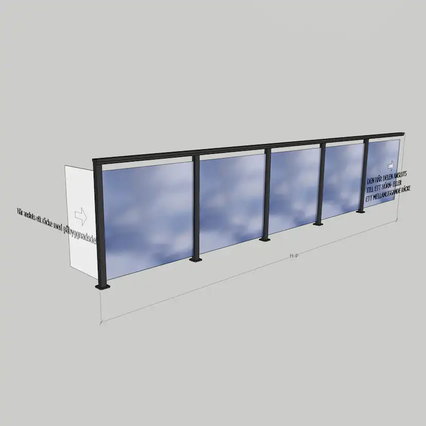 Glasräcke Novoroom Komplett Sektion H-P