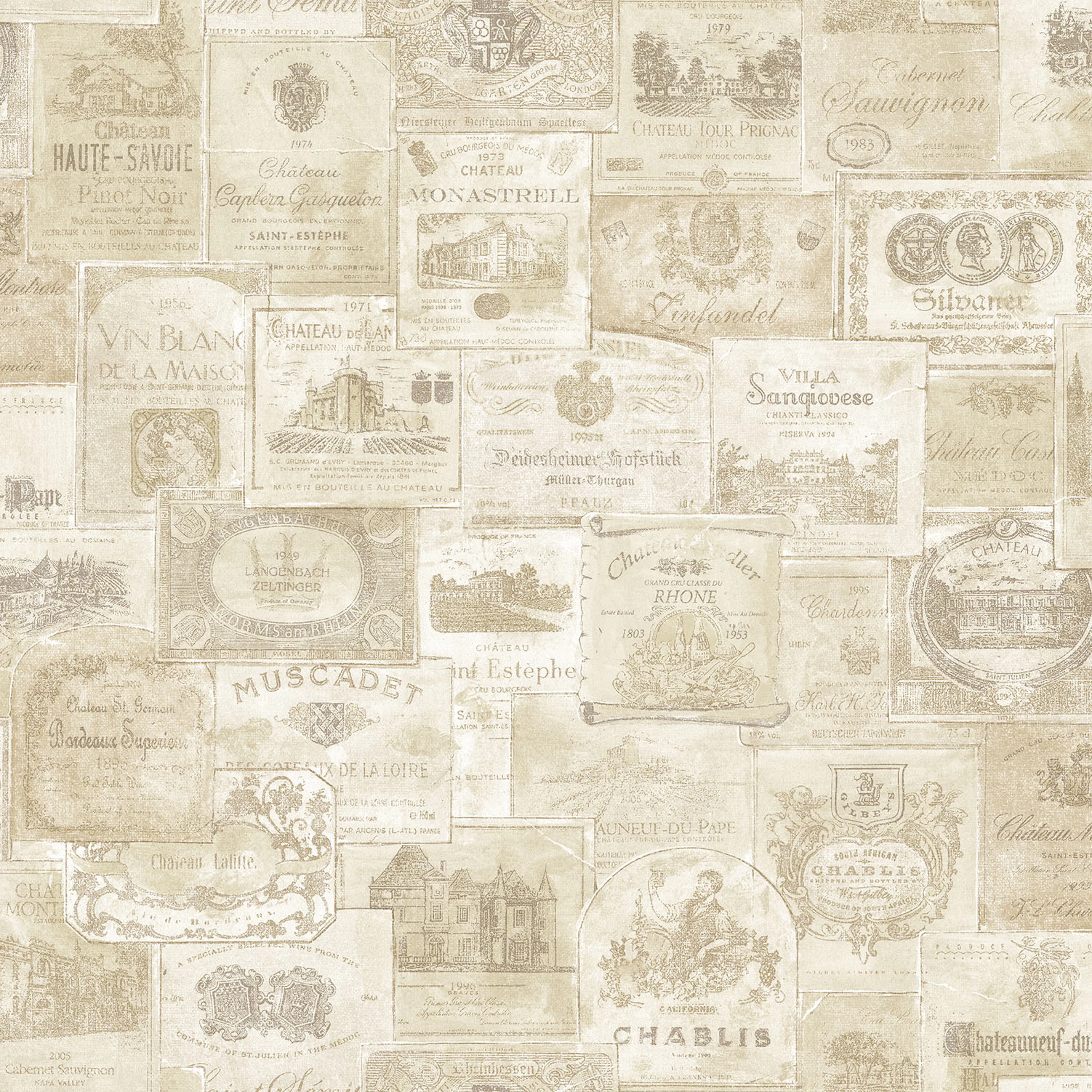 Tapet Galerie Wallcoverings Wine Labels G56174
