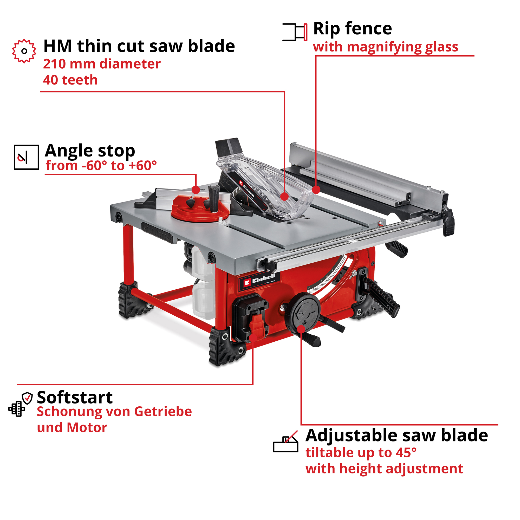 Bordscirkelsåg Einhell TE-TS 2x18V Utan Batteri & Laddare