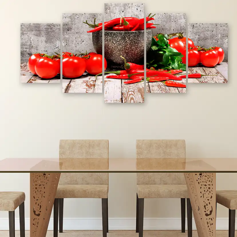 Tavla Arkiio Red Vegetables Concrete 5 delar