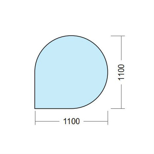 Golvplåt Kaminexperten 1100 x 1100 Droppe