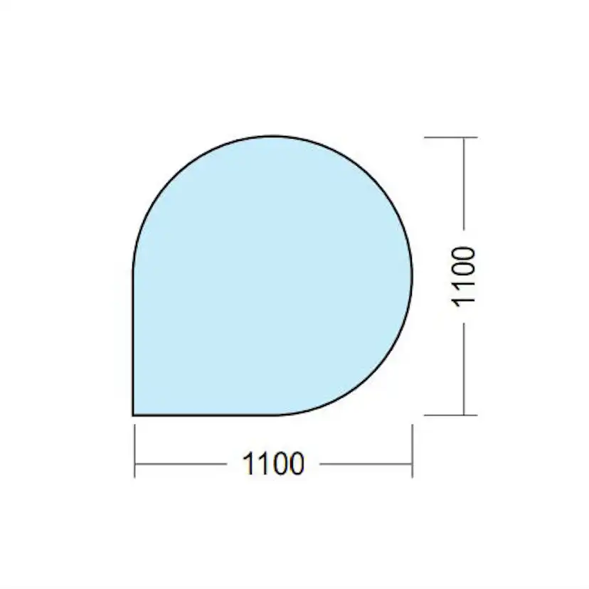 Golvplåt Kaminexperten 1100 x 1100 Droppe