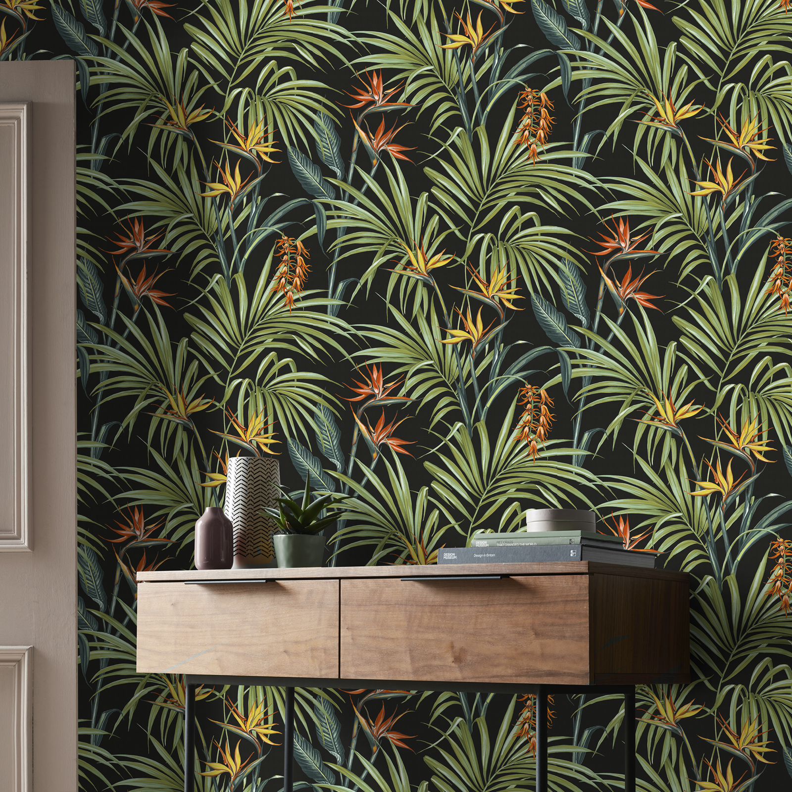 Tapet Superfresco Easy Strelitzia Leaves Mångfärgad