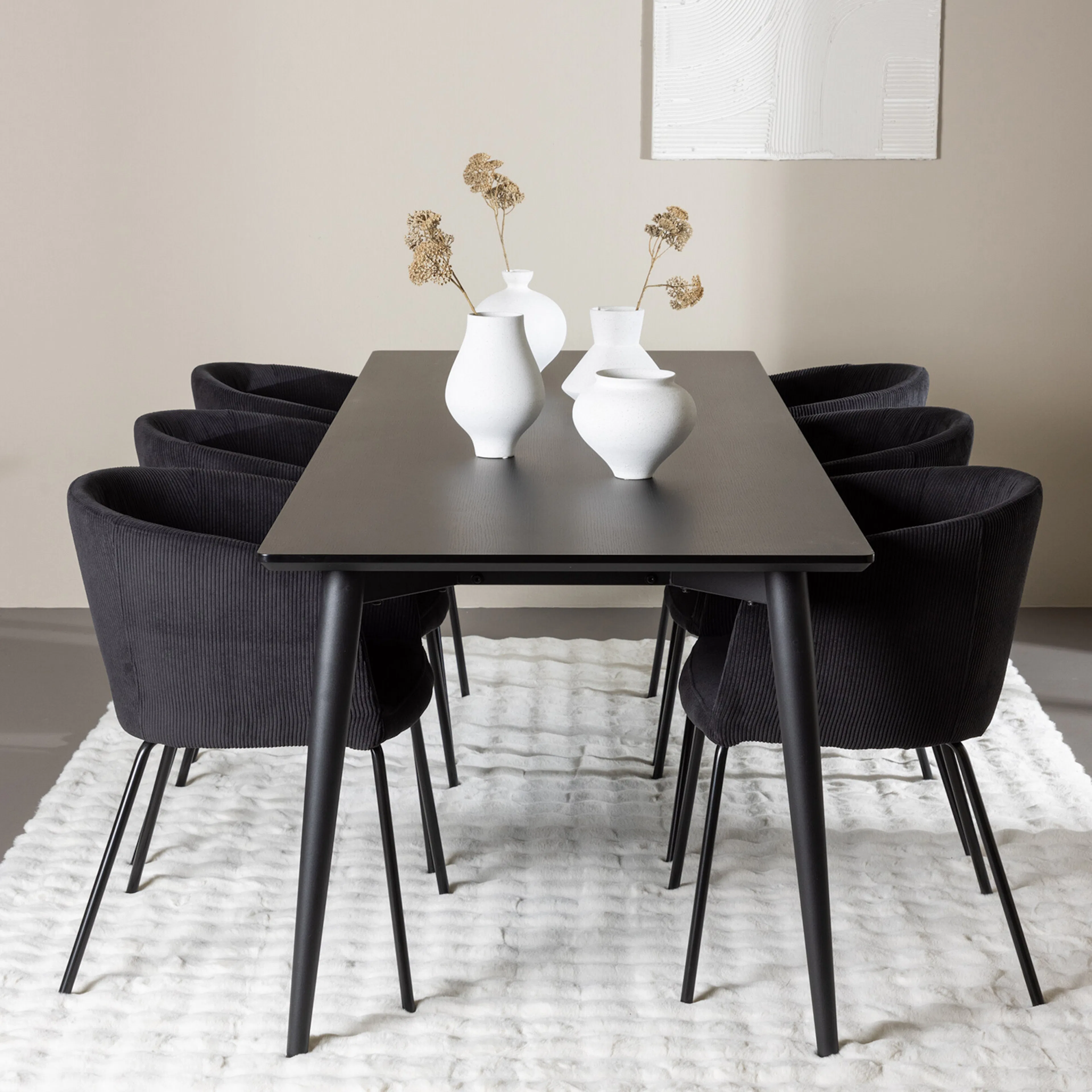 Ellis Dining Table with Berit Dining Chair Svart/Svart