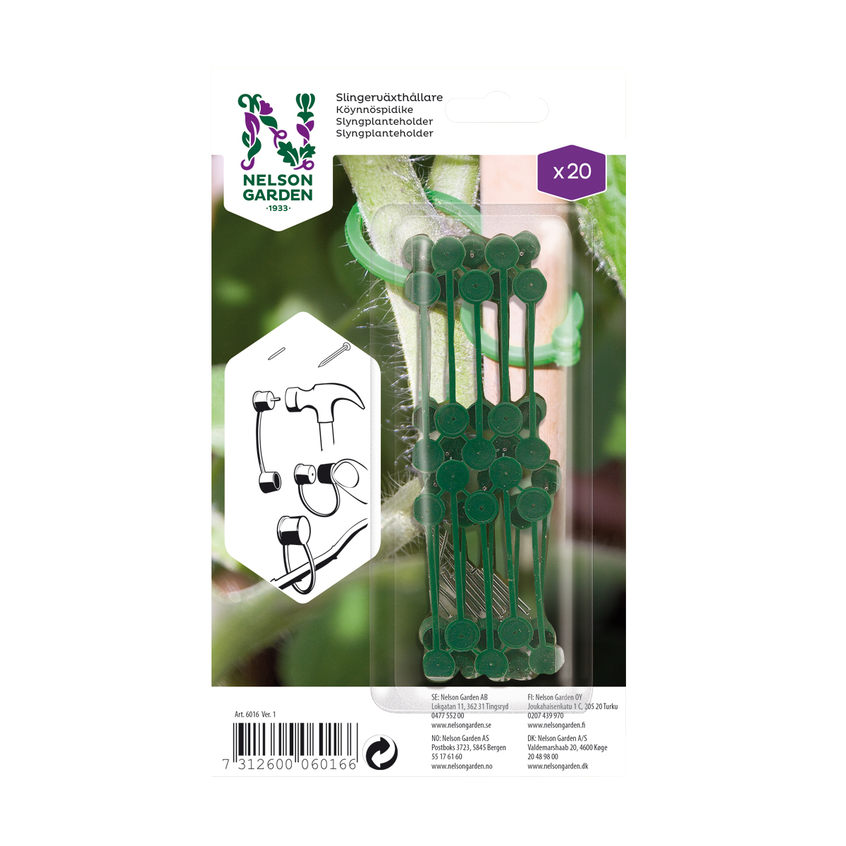 Slingerväxthållare Nelson Garden Grön 20-pack