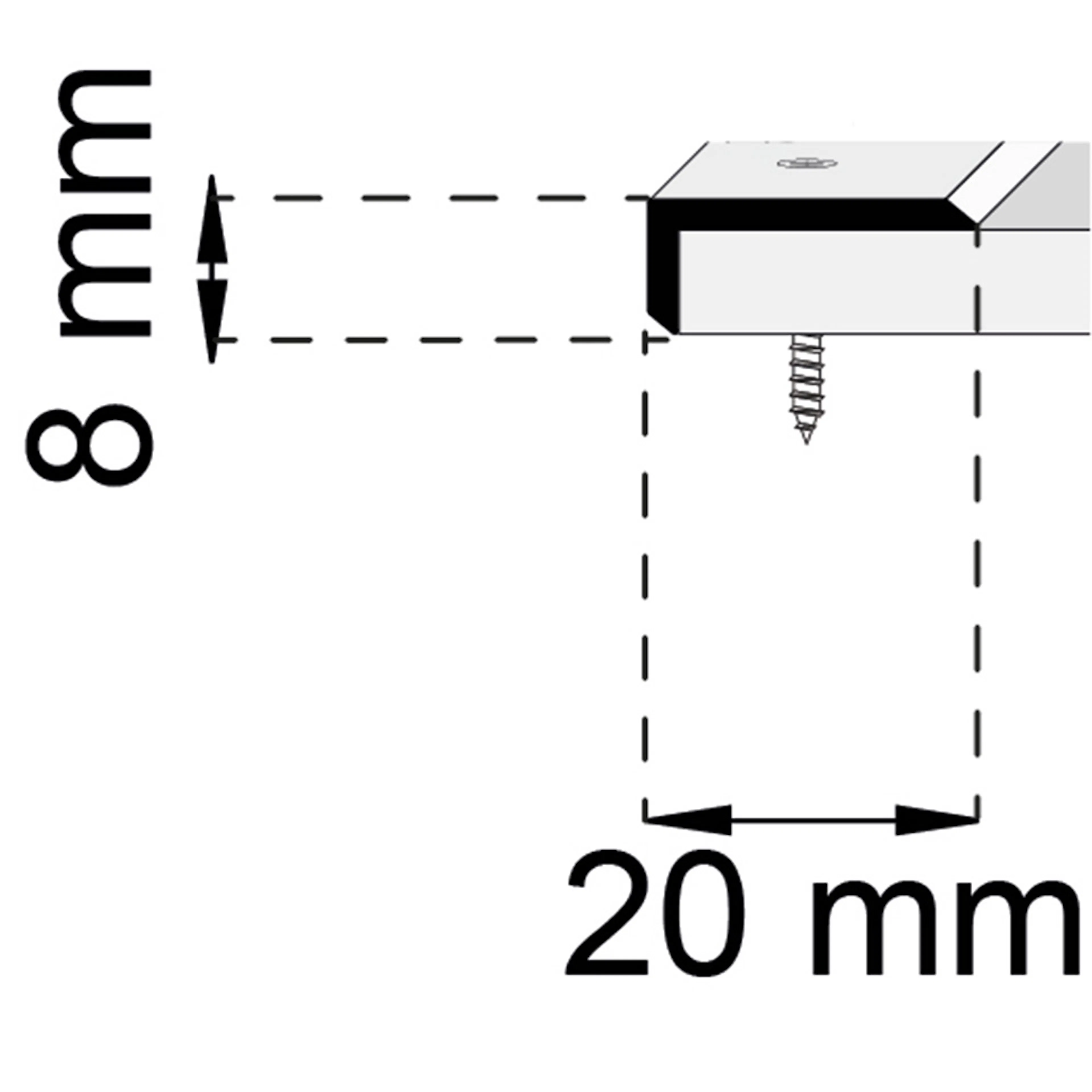 KANTLIST HABO A46 MÄSSING 8X20MM Längd: 2000 mm, Utförande: Mässing