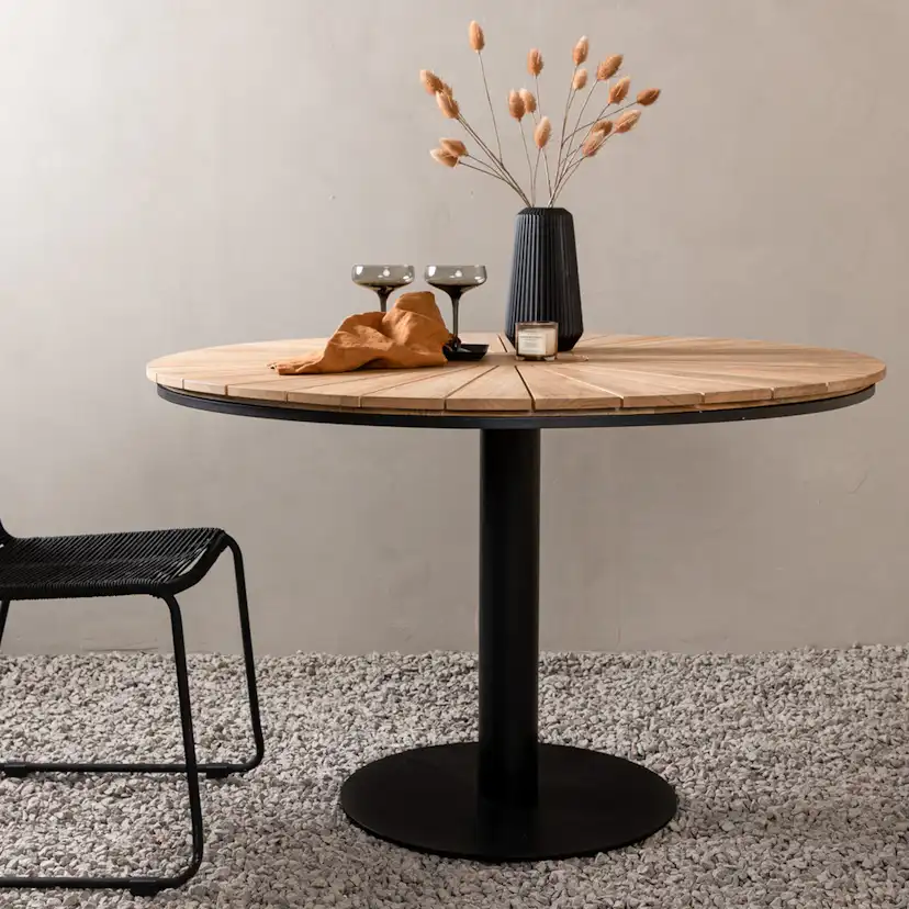 Matbord Venture Home Croft Runt Utomhusbord med Skiva i Teak Ø120 cm