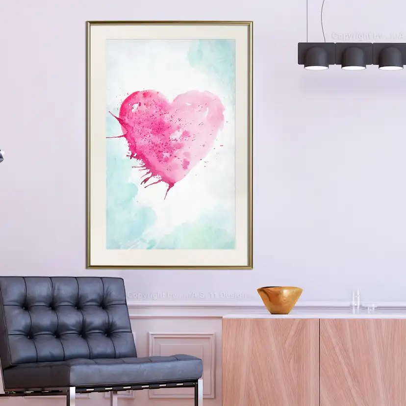 Poster Artgeist Affisch Watercolour Heart