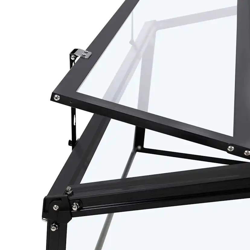 Växthus Metalcraft 1,02 kvm Svart Rektangulär