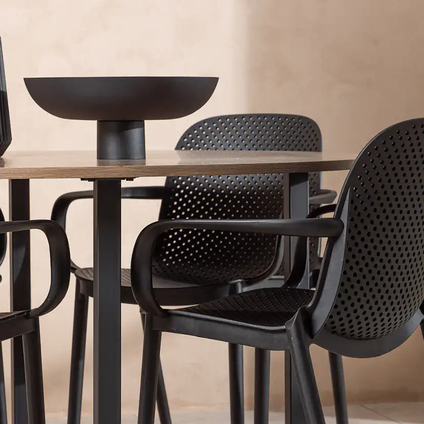 Matgrupp Venture Home Durango Ø 120 cm med 4 Baltimore Stolar