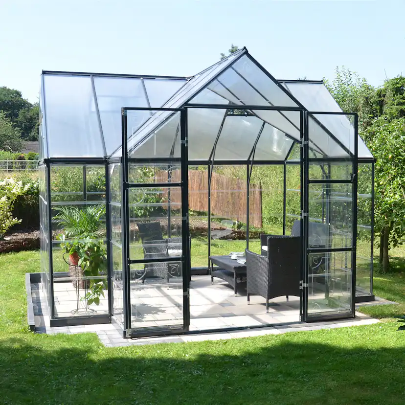 Växthus/Orangeri Canopia by Palram Victory Aluminiumstomme med UV-Skyddade Polykarbonatfönster, 11,04 m²