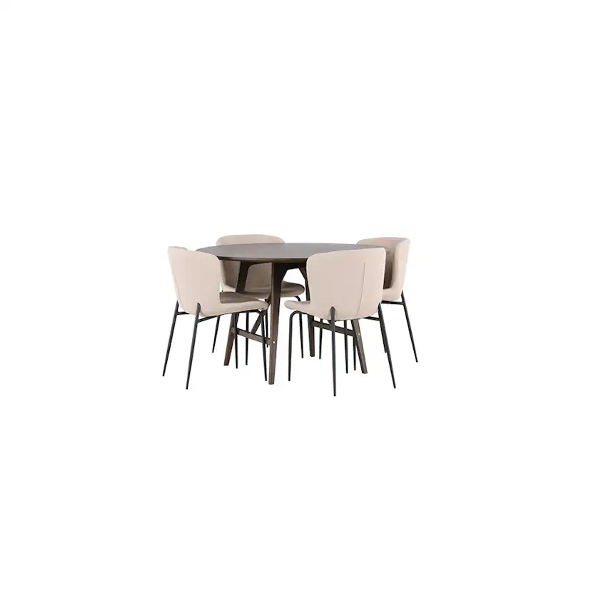 Matgrupp Venture Home Kaseidon Ø100 cm med 4 st Modesto stolar