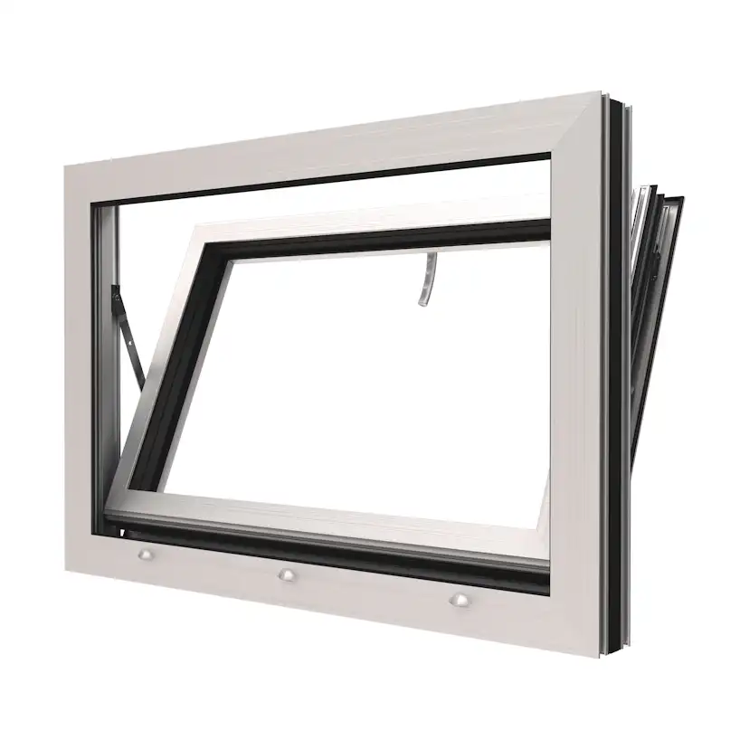 Underkantshängt Kippfönster NorDan HelAlu 3-Glas Aluminium