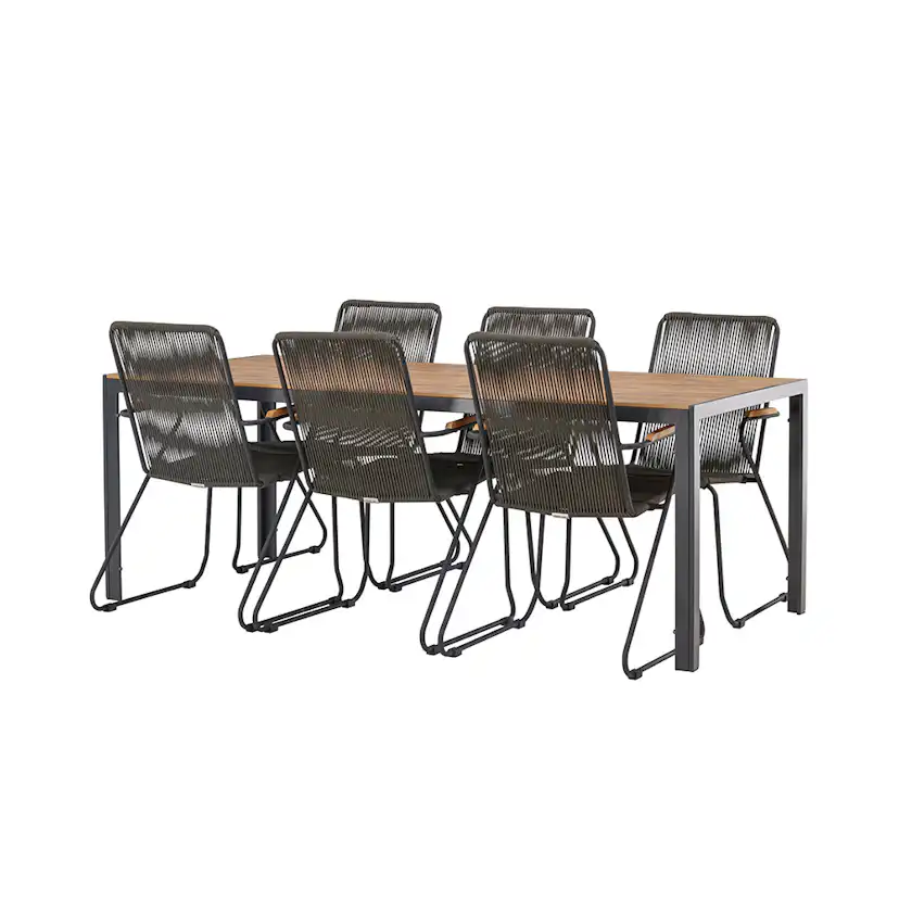 Break Diningtable Alumnium - Black / Nature Rectangular 90*2 Svart