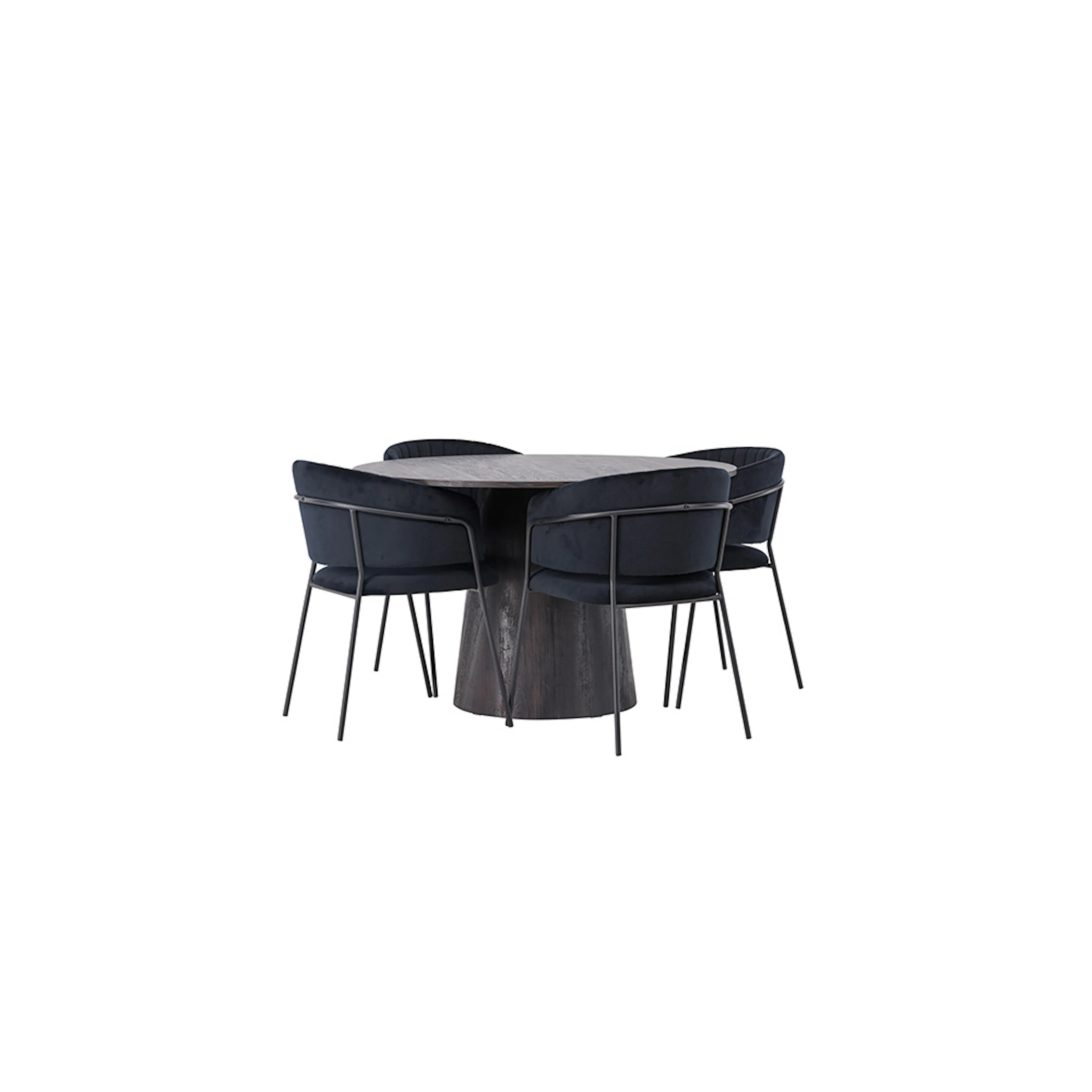 Matgrupp Venture Home Lanzo Ø120 cm med 4 st Selma stolar