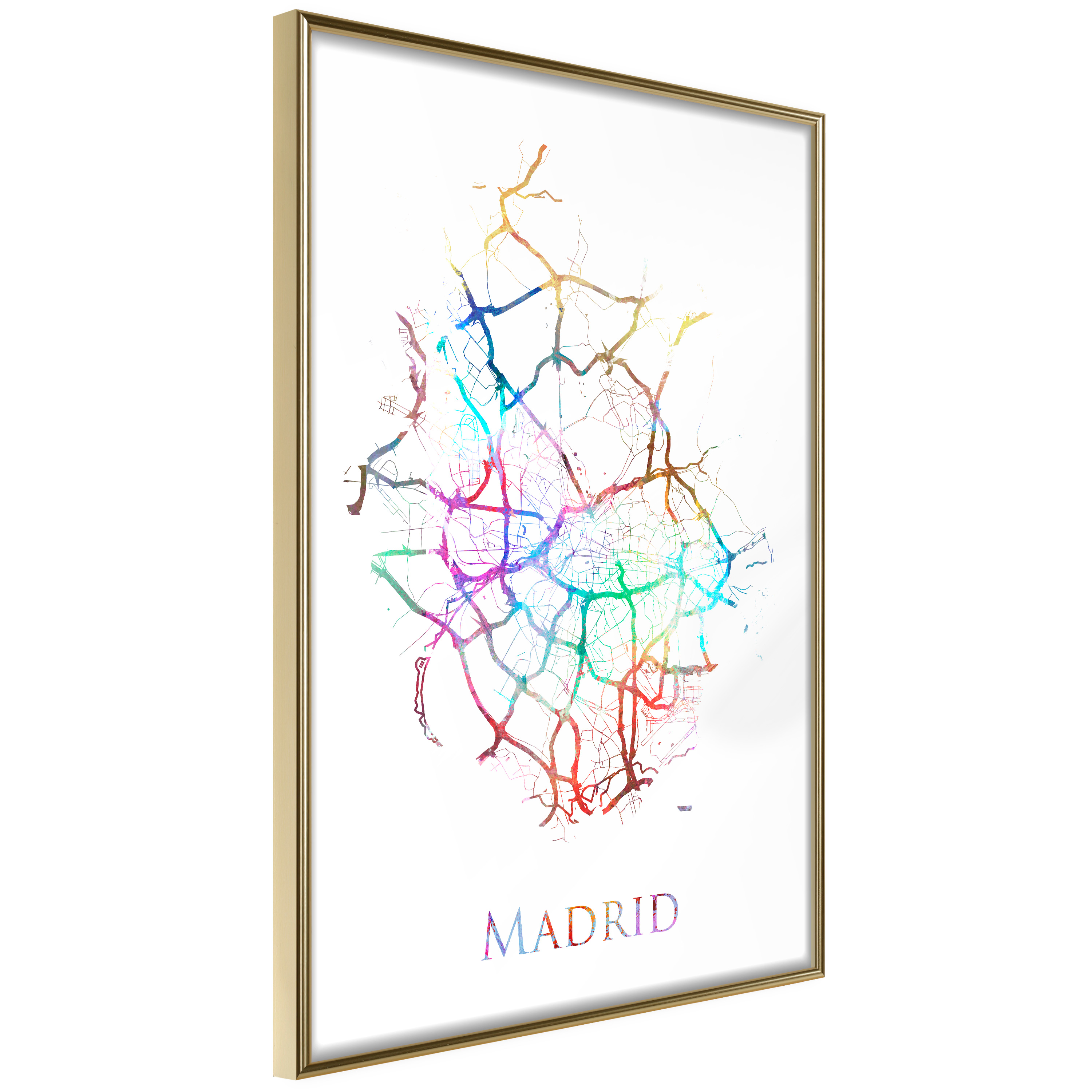 Affisch - Madrid [Poster] 30x45 Guld ram, 30x45 cm