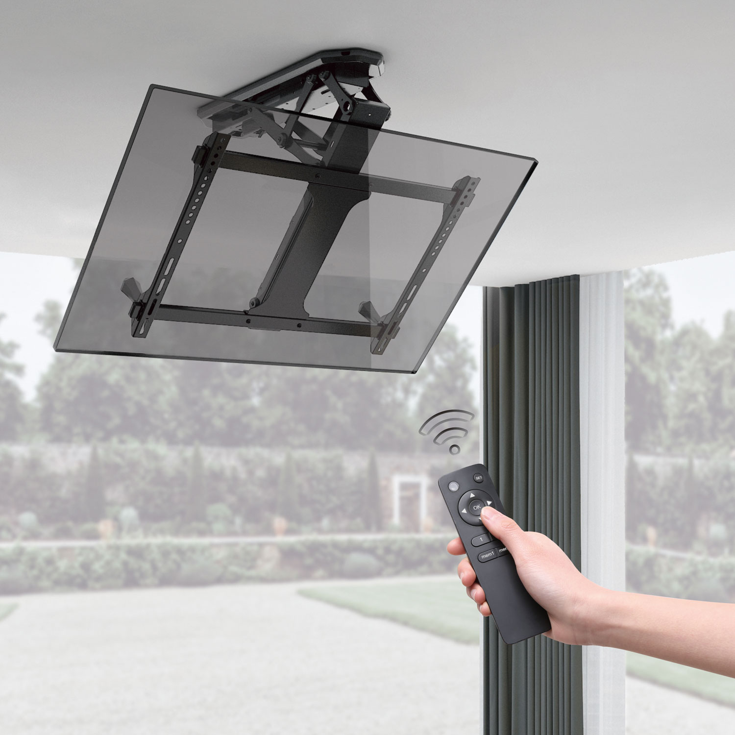 Motoriserat Flipdown-takfäste LogiLink För TV 32-70 tum