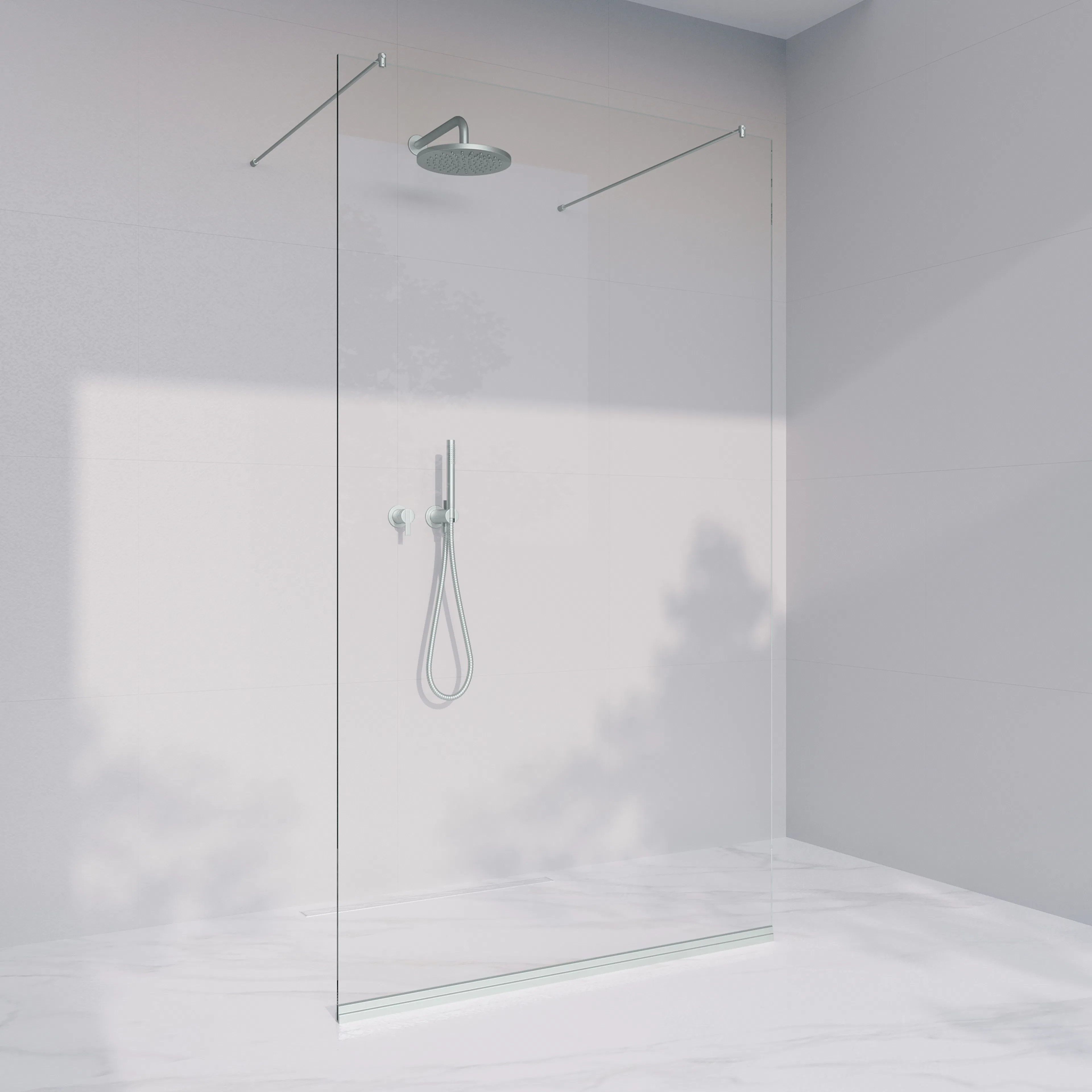 Invitrea Prime PV1/100/Blankpolerad/Klart glas Bredd: 1000 mm, Glastyp:Klarglas, Profil:Blankpolerad