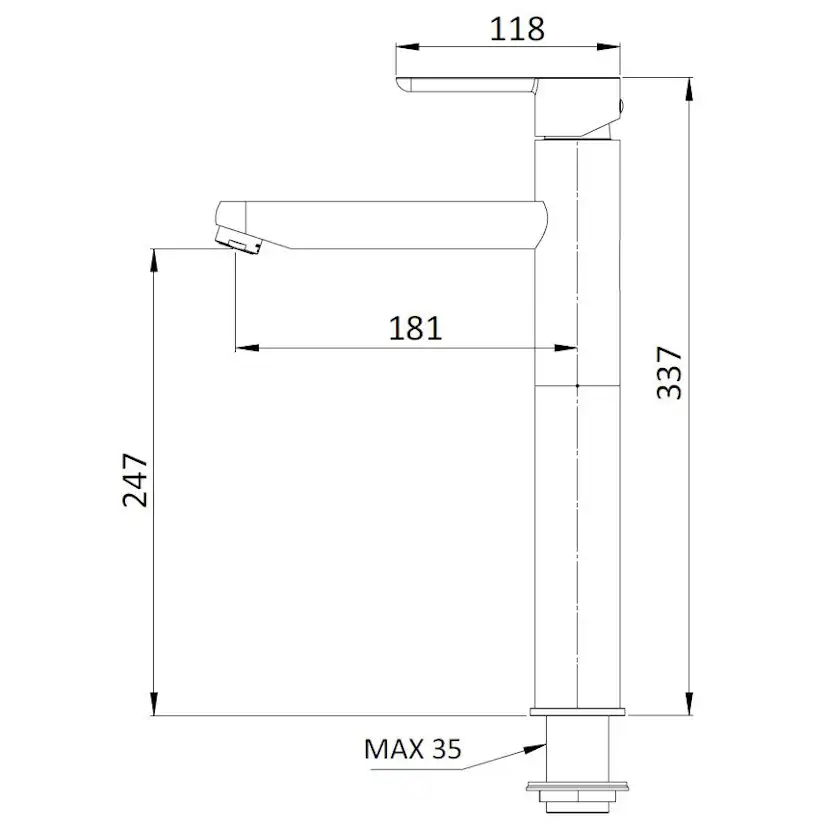 Tvättställsblandare Mariani Noir NO398 Krom Krom
