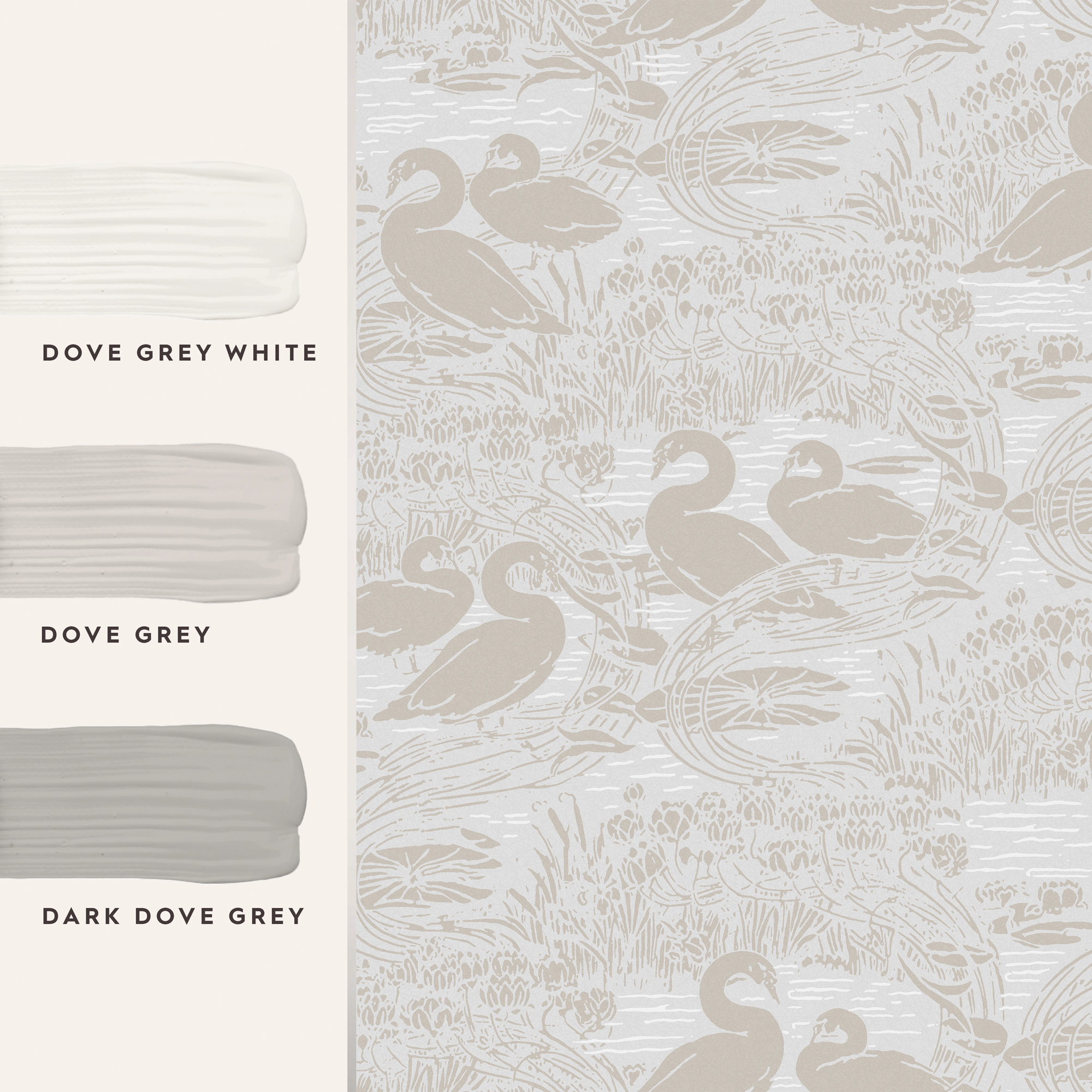Tapet Laura Ashley Swans Dove Grå 118471