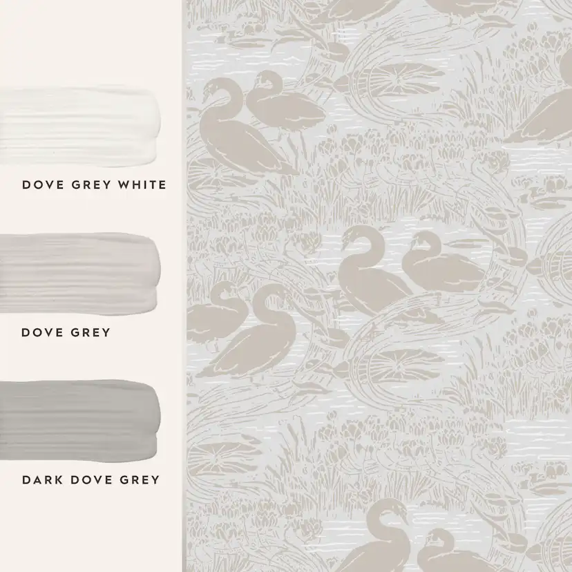 Tapet Laura Ashley Swans Dove Grå 118471
