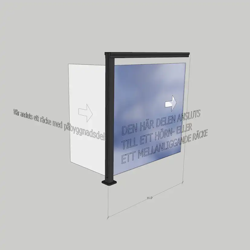 Glasräcke Novoroom Komplett Sektion H-P