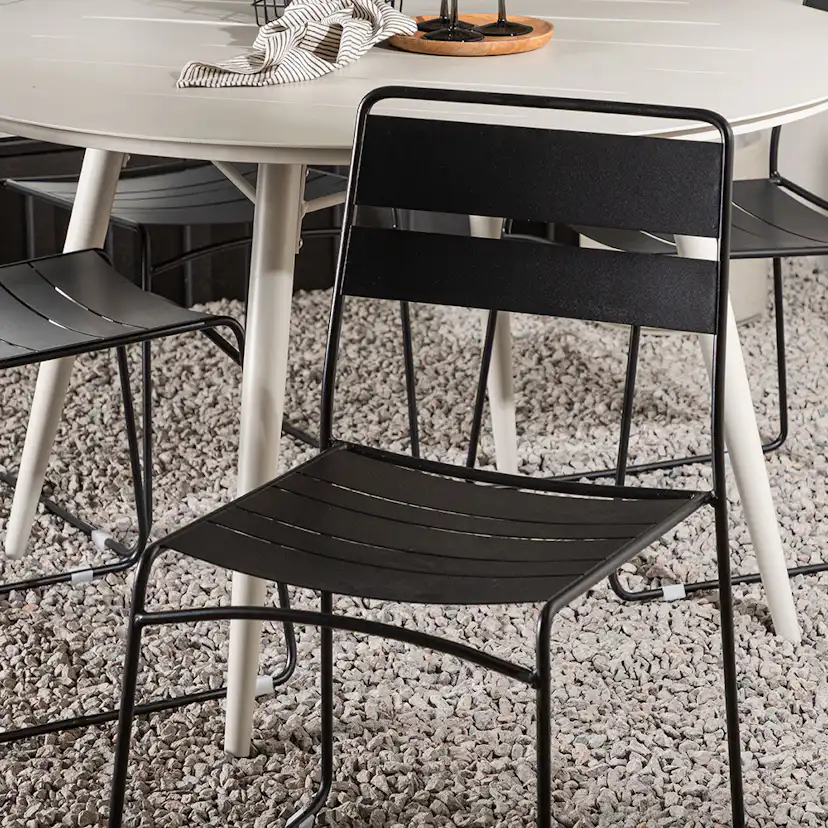 Matgrupp Utomhus Venture Home Lina Ø120 cm med 4 Lina Trädgårdsstolar
