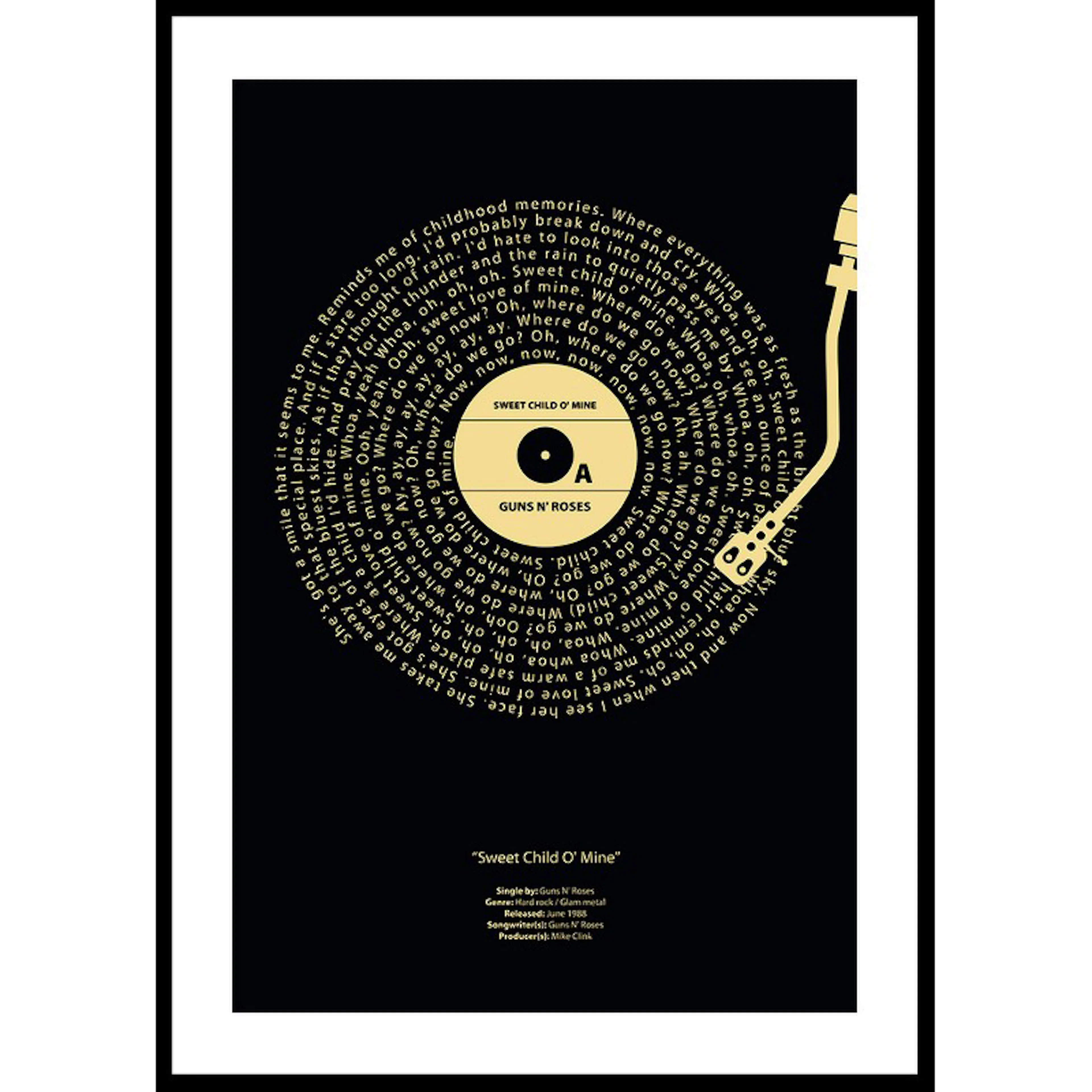 Poster Gallerix Sweet Child O Mine Vinyl By Guns N Roses
