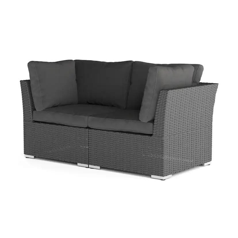 Utesoffa Comfort Garden Wisconsin Premium Loungesoffa Utomhus med Armstöd 2-sits Konstrotting