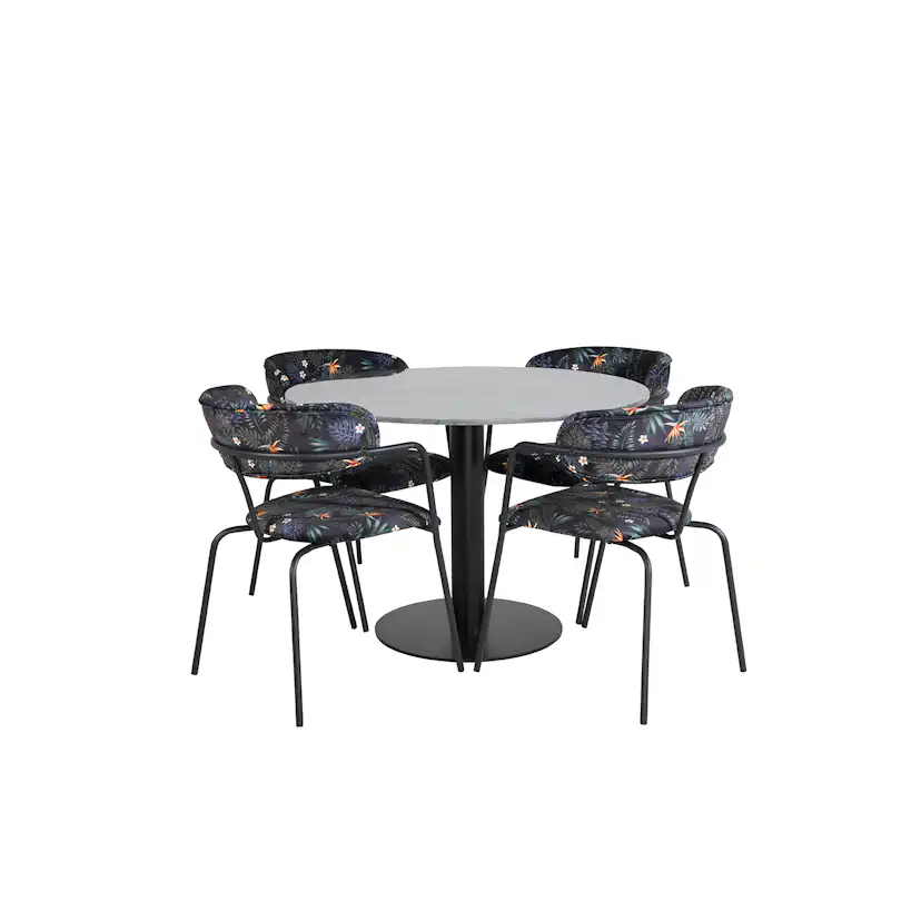 Matgrupp Venture Home Estelle med 4 Aris Stolar PolyEstelletyg