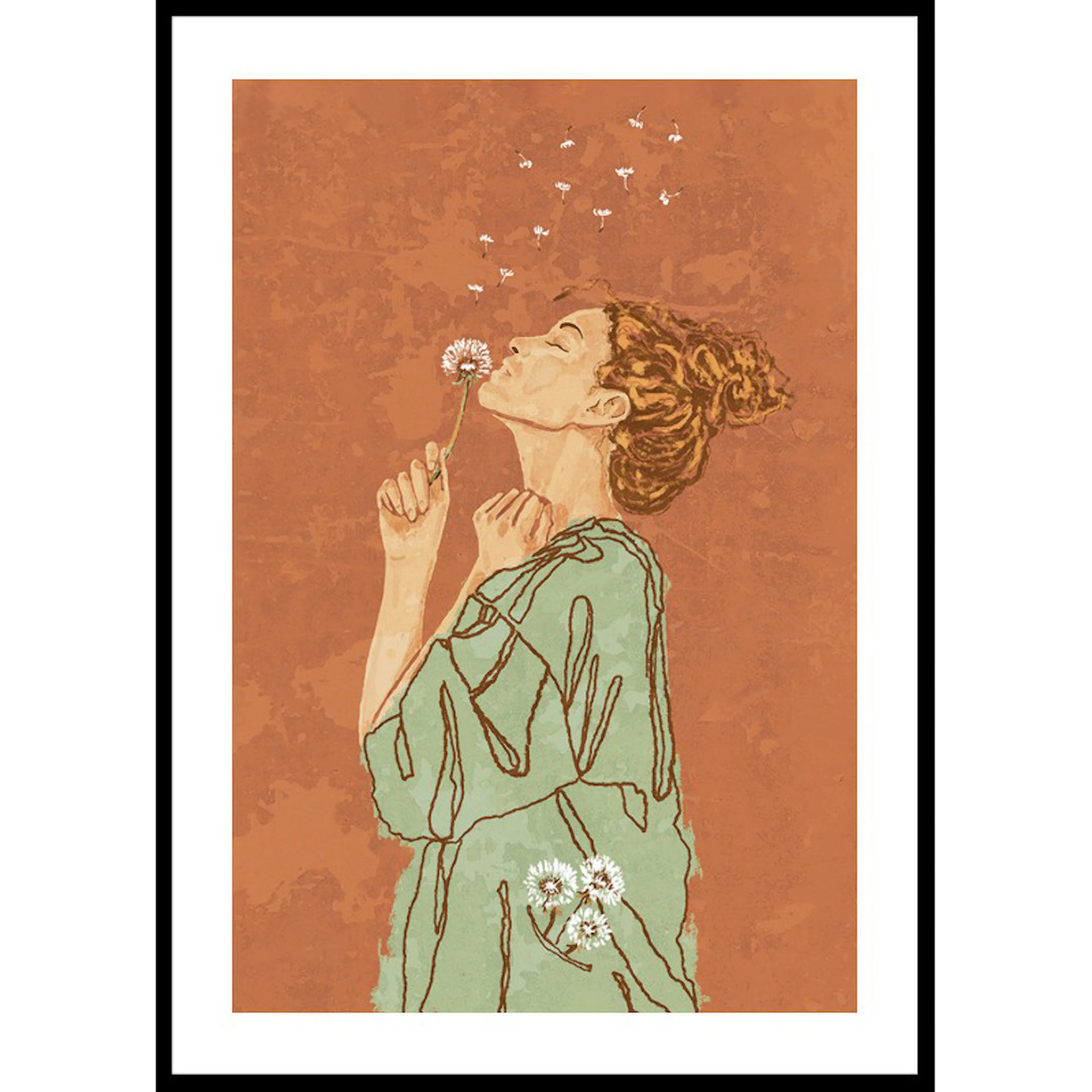 Woman With Dandelion 30x40 30x40 cm