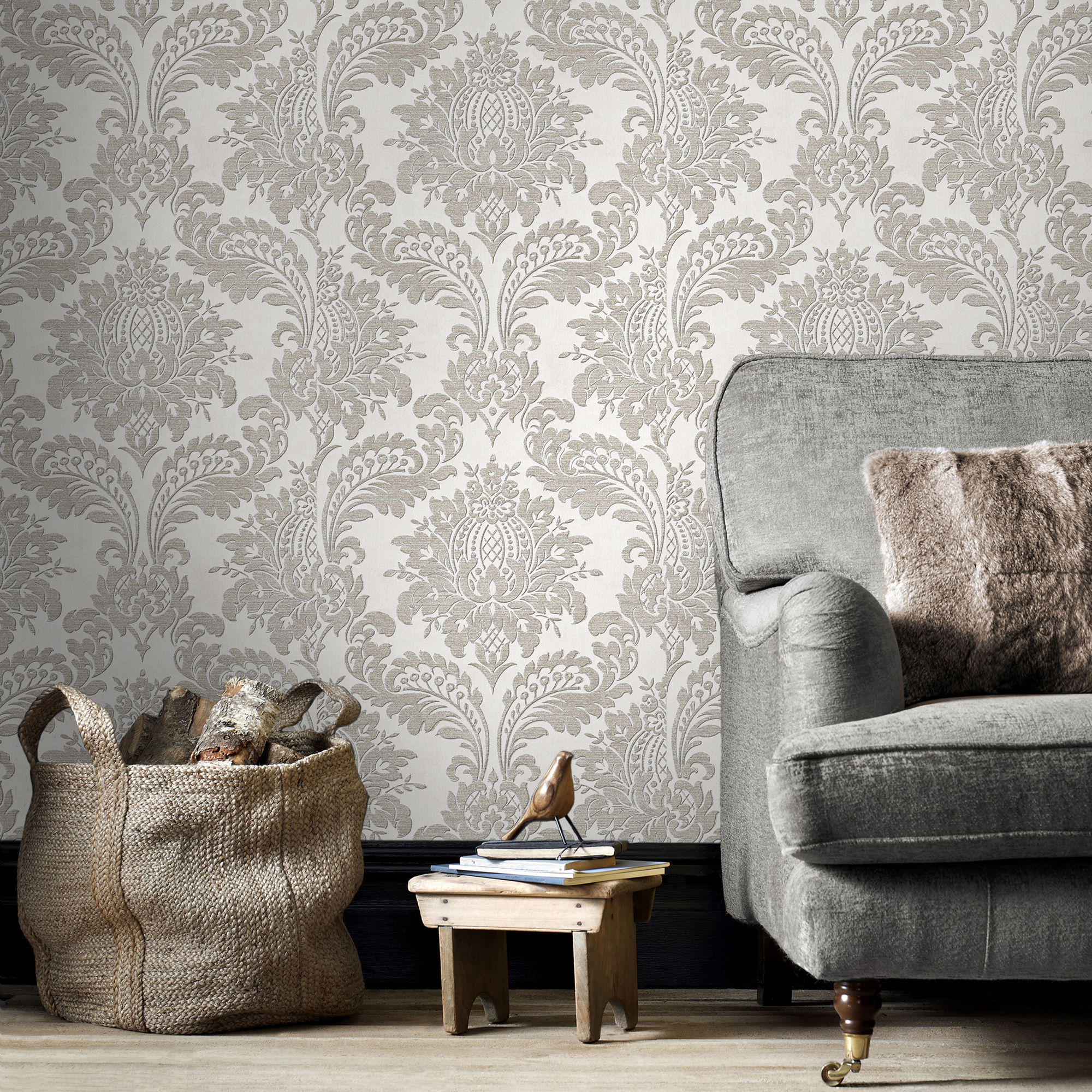 Tapet Sublime Damask Grå 121141