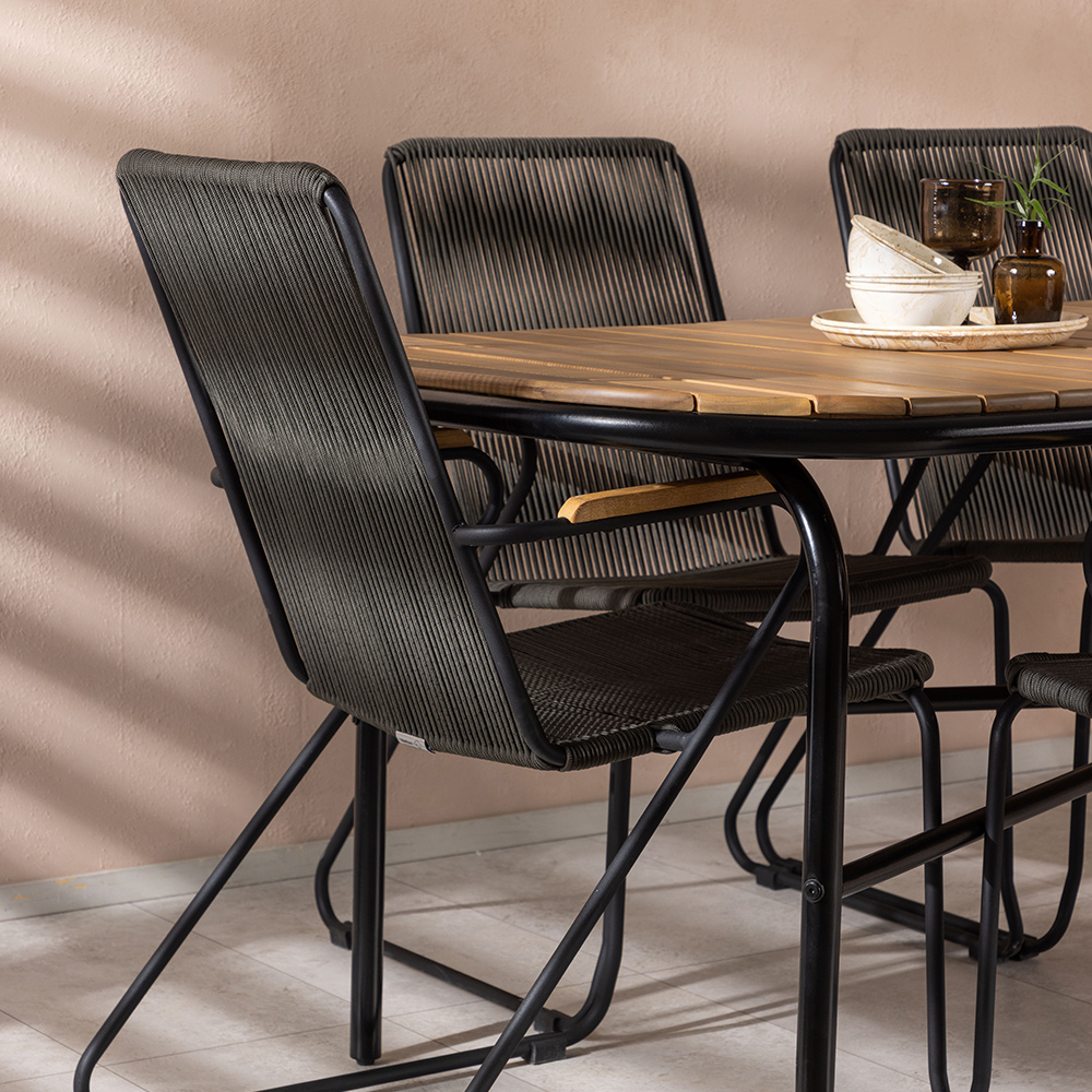 Holmbeck Diningtable Stål - Black / Rectangular 90*200*75 +B Svart