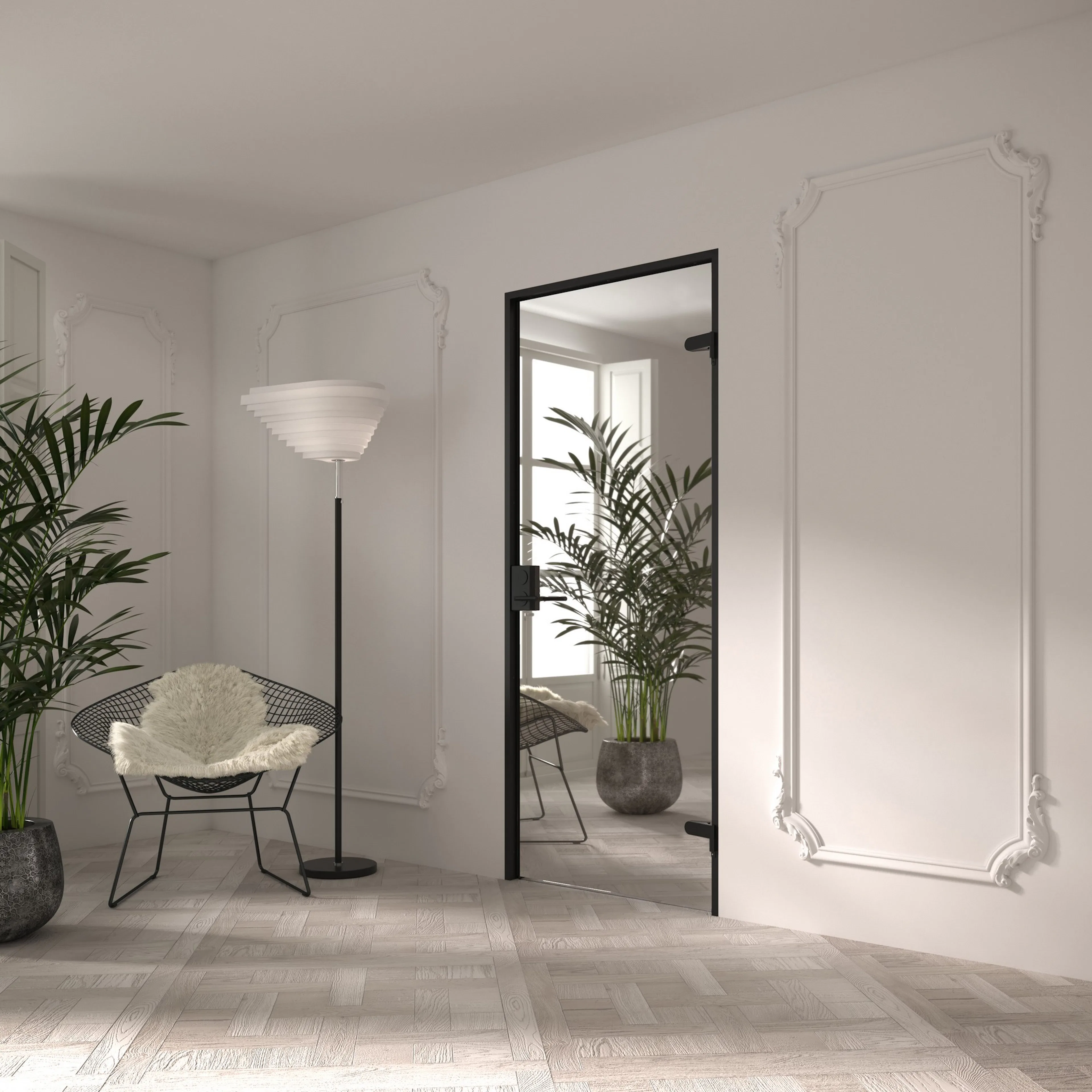 Celine M01 Helsinki, Innerdörr i glas HxB: 2000x700 mm, Spegelglas
