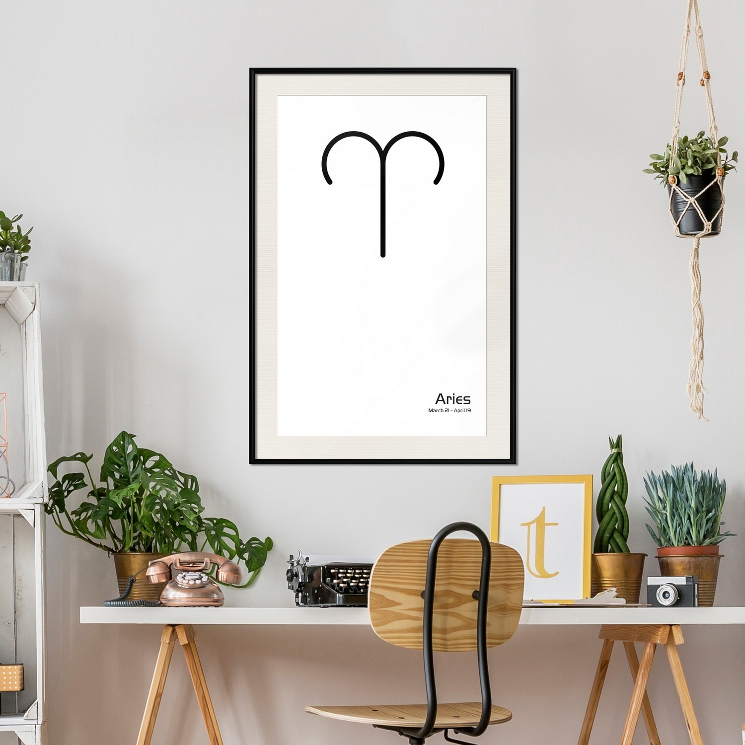 Affisch - Aries [Poster] 40x60 Svart ram med passepartout, 40x60 cm